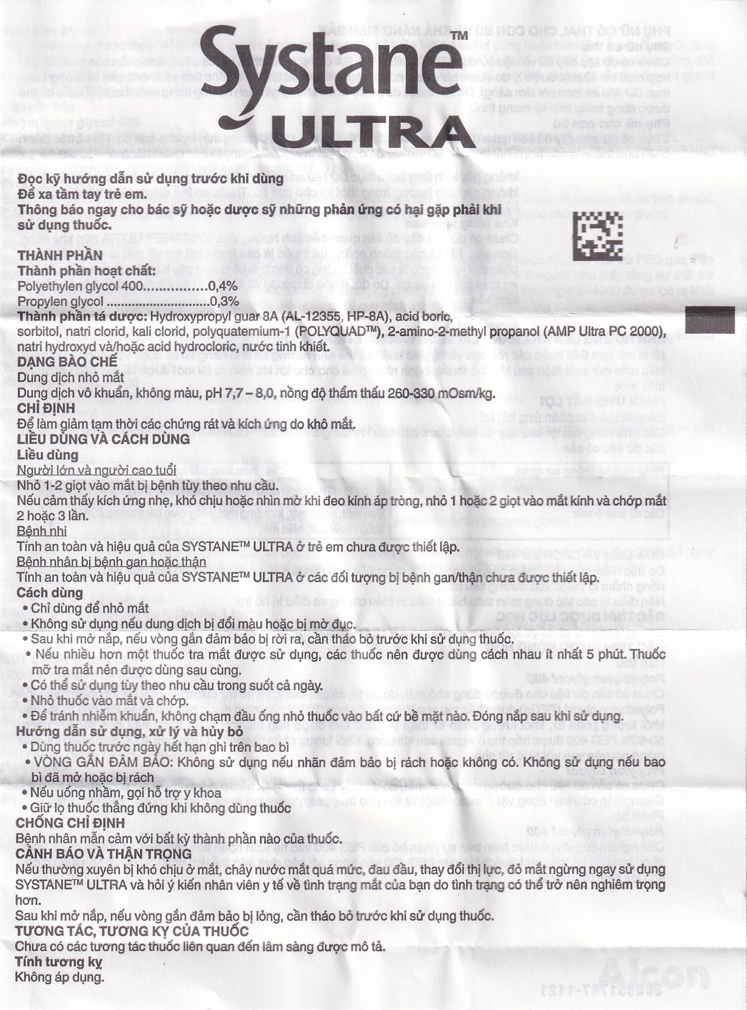 Hình ảnh Thuốc nhỏ mắt Systane Ultra Alcon giảm các chứng rát và kích ứng do khô mắt (5ml)