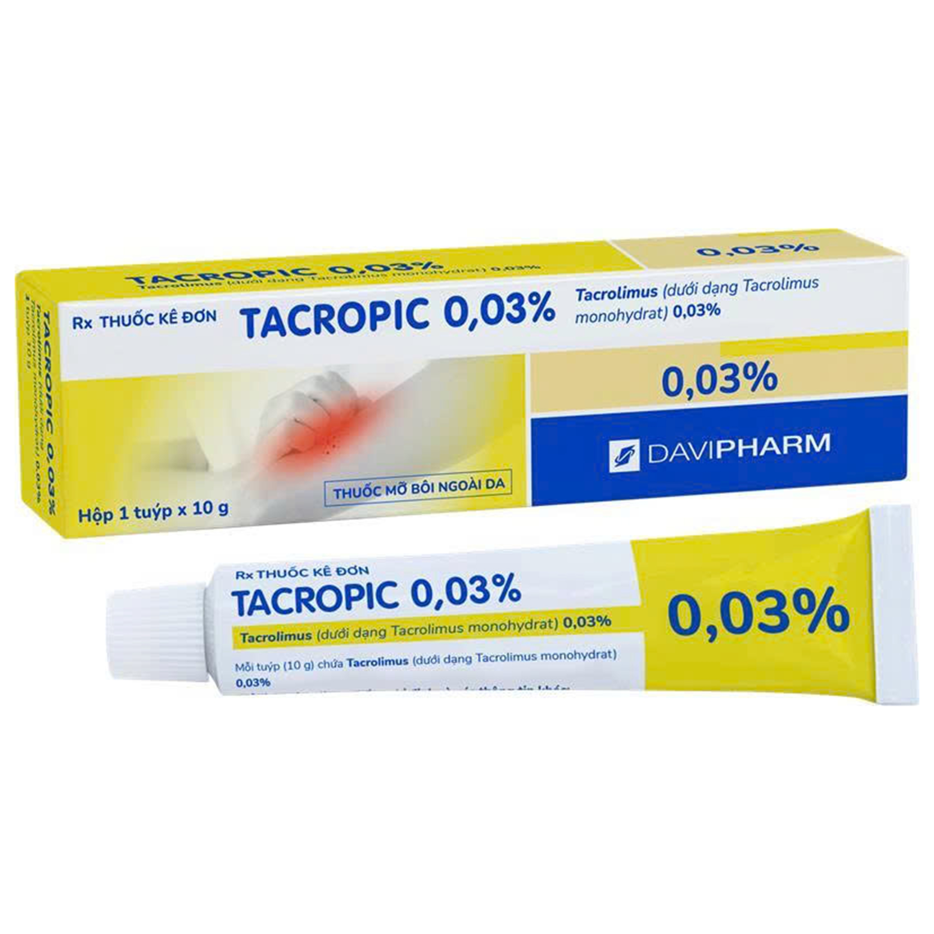 Hình ảnh Thuốc Tacropic 0.03% Davipharm chỉ định trong điều trị viêm da cơ địa (10g)