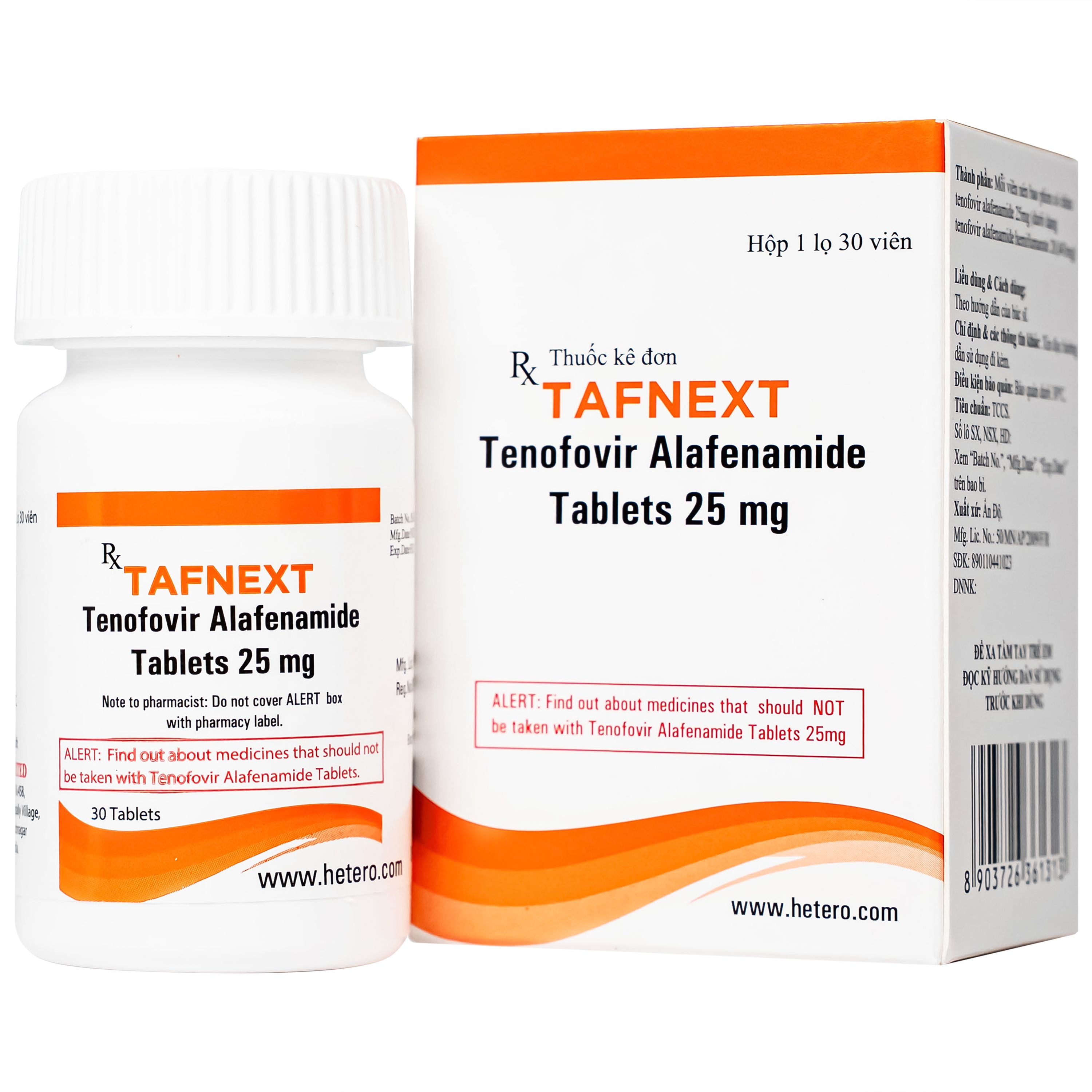 Hình ảnh Thuốc Tafnext 25mg điều trị nhiễm virus viêm gan B mạn tính (30 viên)