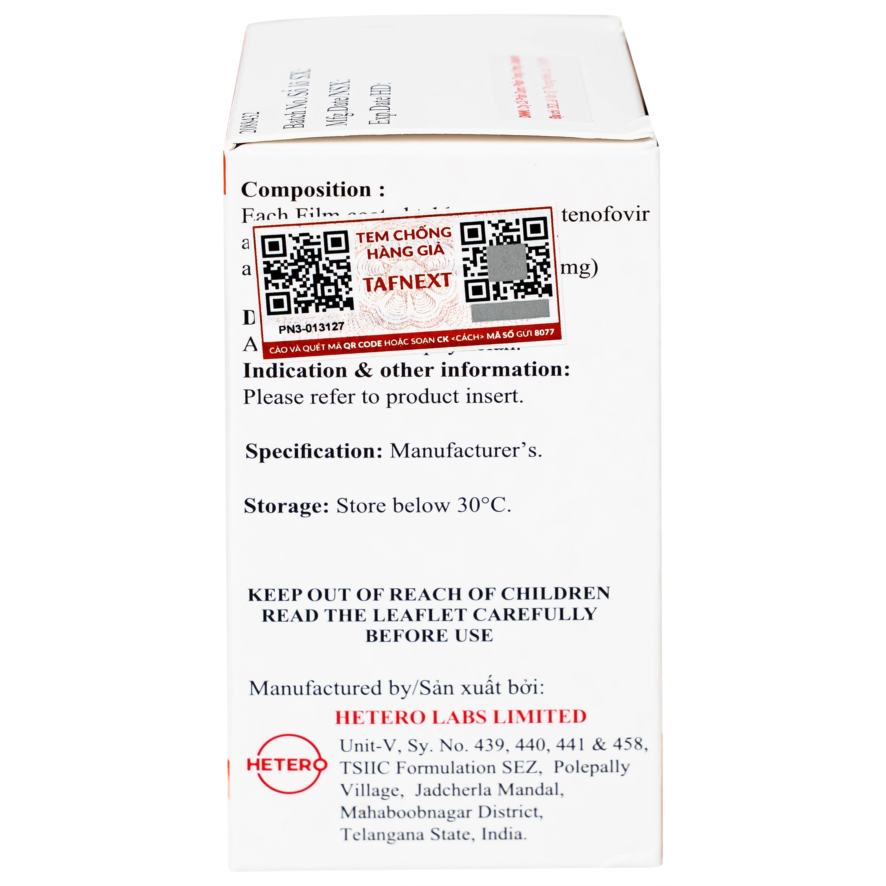 Hình ảnh Thuốc Tafnext 25mg điều trị nhiễm virus viêm gan B mạn tính (30 viên)