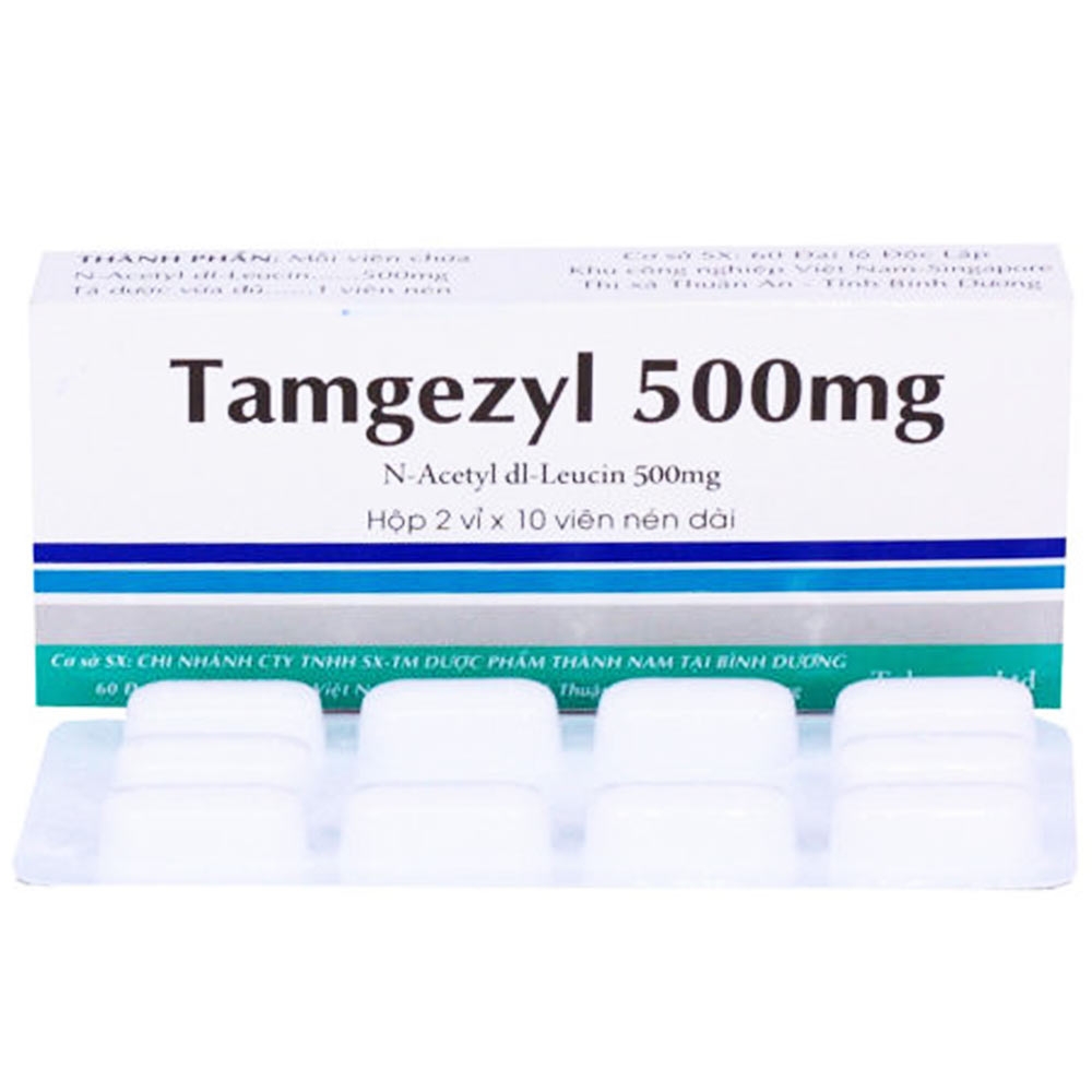 Hình ảnh Thuốc Tamgezyl 500mg Thành Nam điều trị triệu chứng các cơn chóng mặt (2 vỉ x 10 viên)