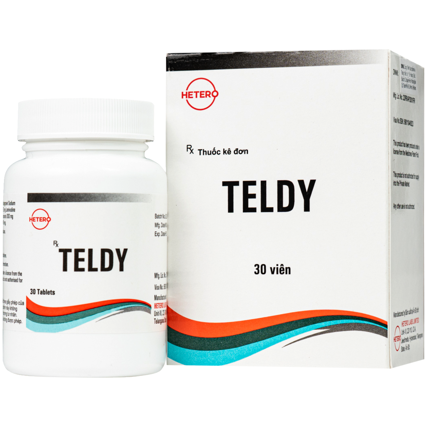 Hình ảnh Thuốc kháng virus Teldy 50/300/300mg Hetero (30 viên)
