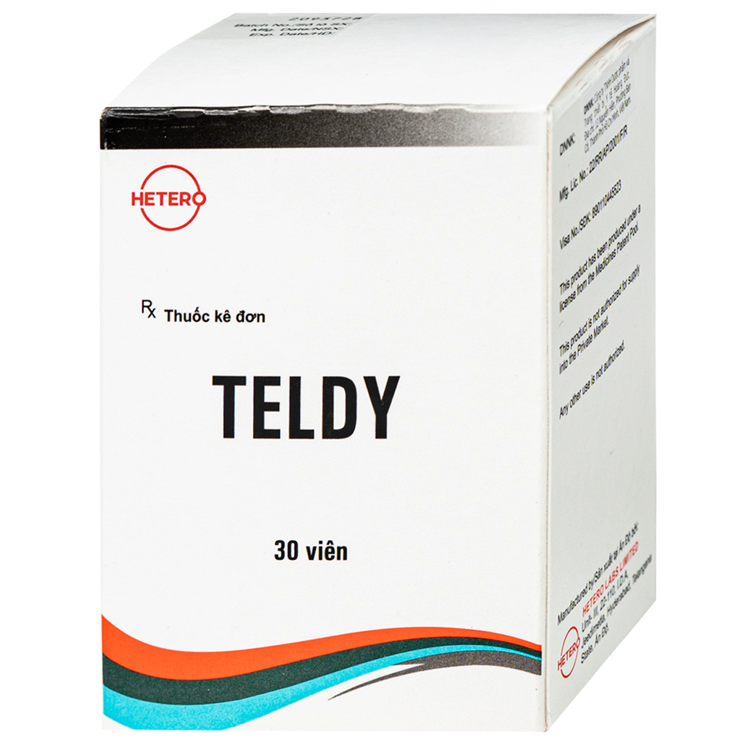 Hình ảnh Thuốc kháng virus Teldy 50/300/300mg Hetero (30 viên)