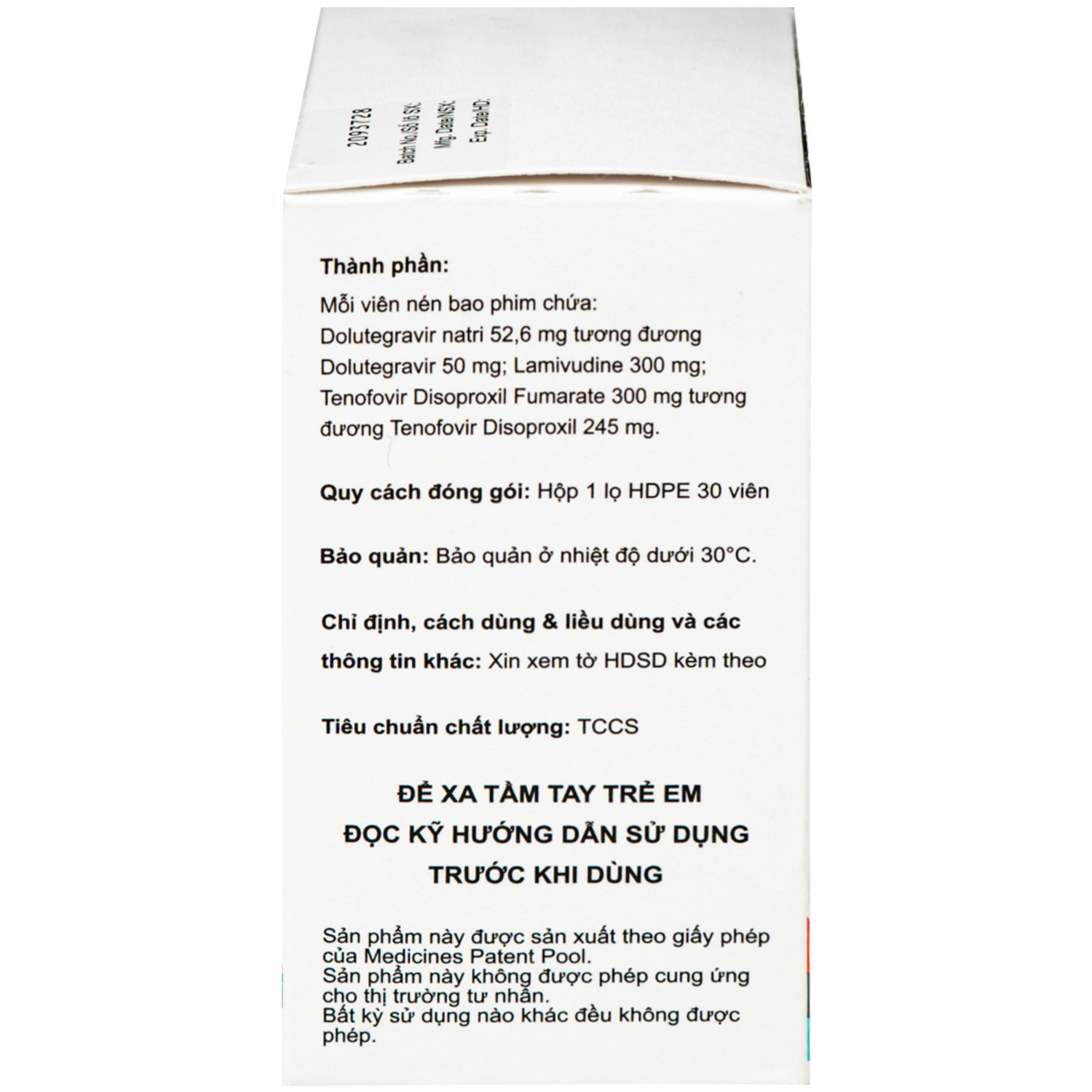 Hình ảnh Thuốc kháng virus Teldy 50/300/300mg Hetero (30 viên)