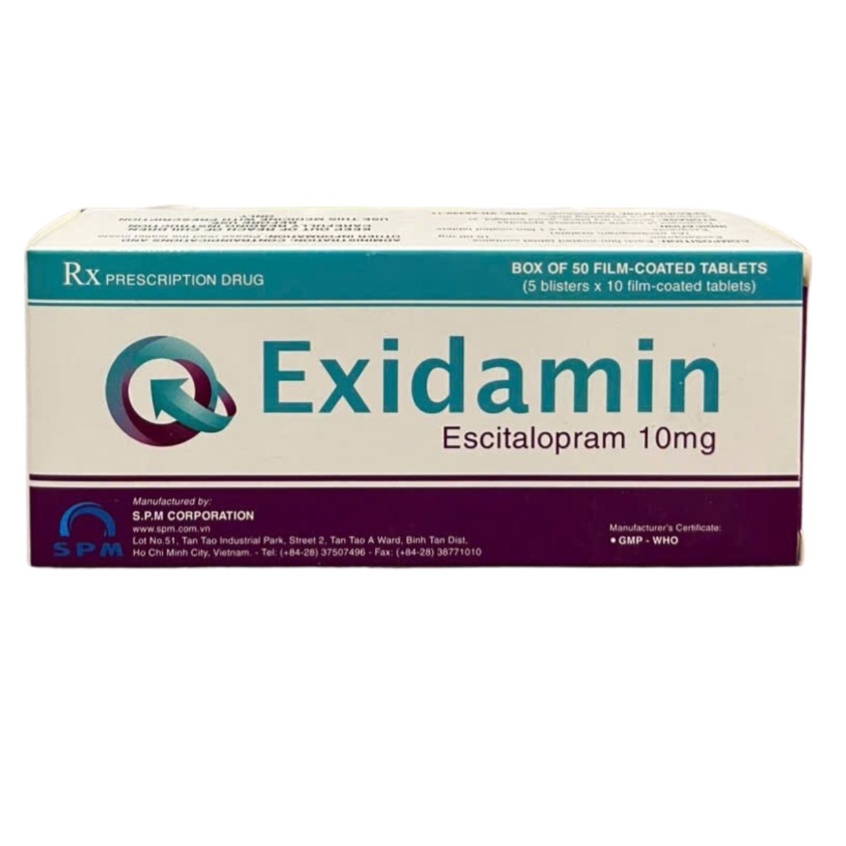 Hình ảnh Thuốc Exidamin 10mg S.P.M điều trị các giai đoạn trầm cảm nặng (5 vỉ x 10 viên)