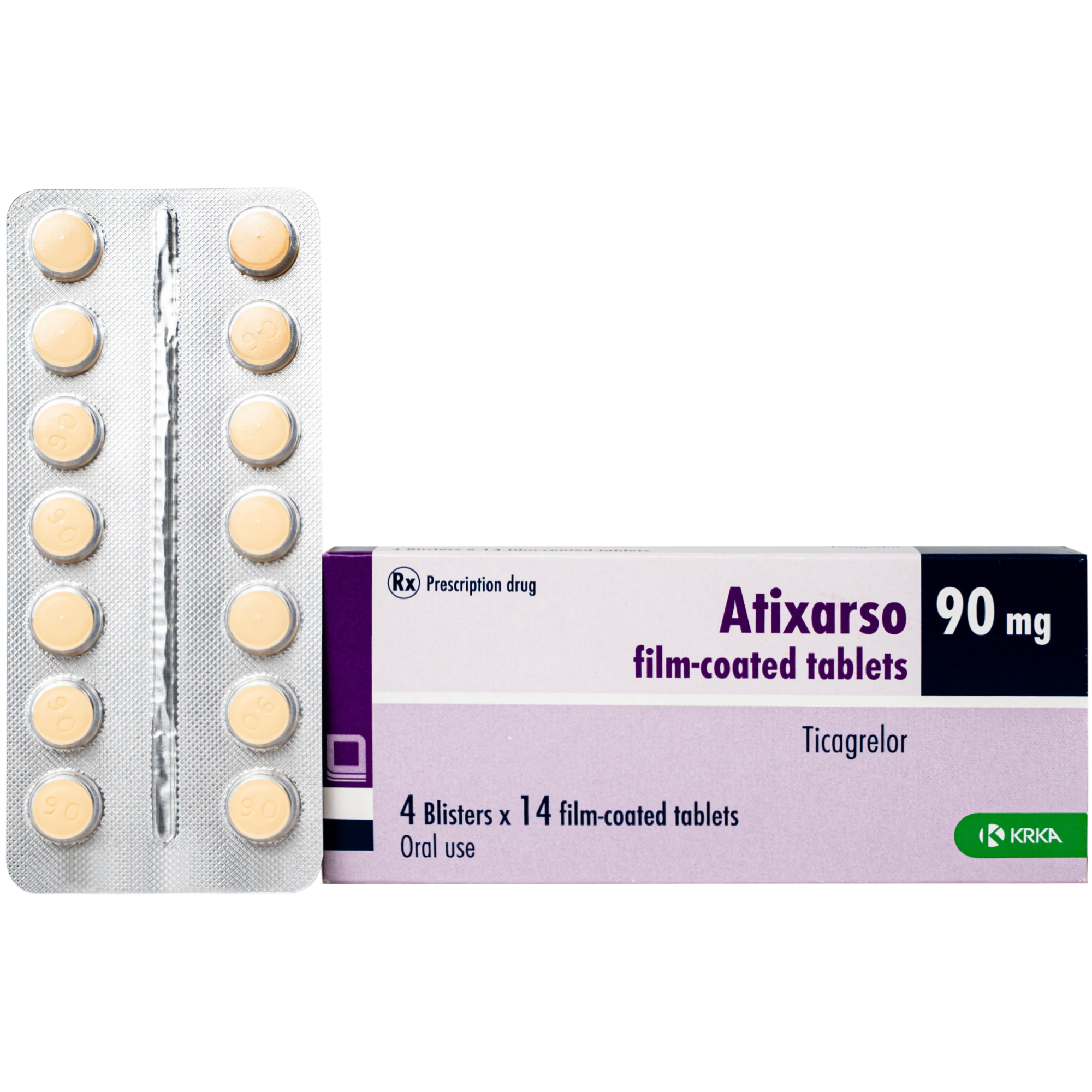 Hình ảnh Thuốc Atixarso 90mg Krka giảm nguy cơ bị lên cơn đau tim , đột quỵ (4 vỉ x 14 viên)
