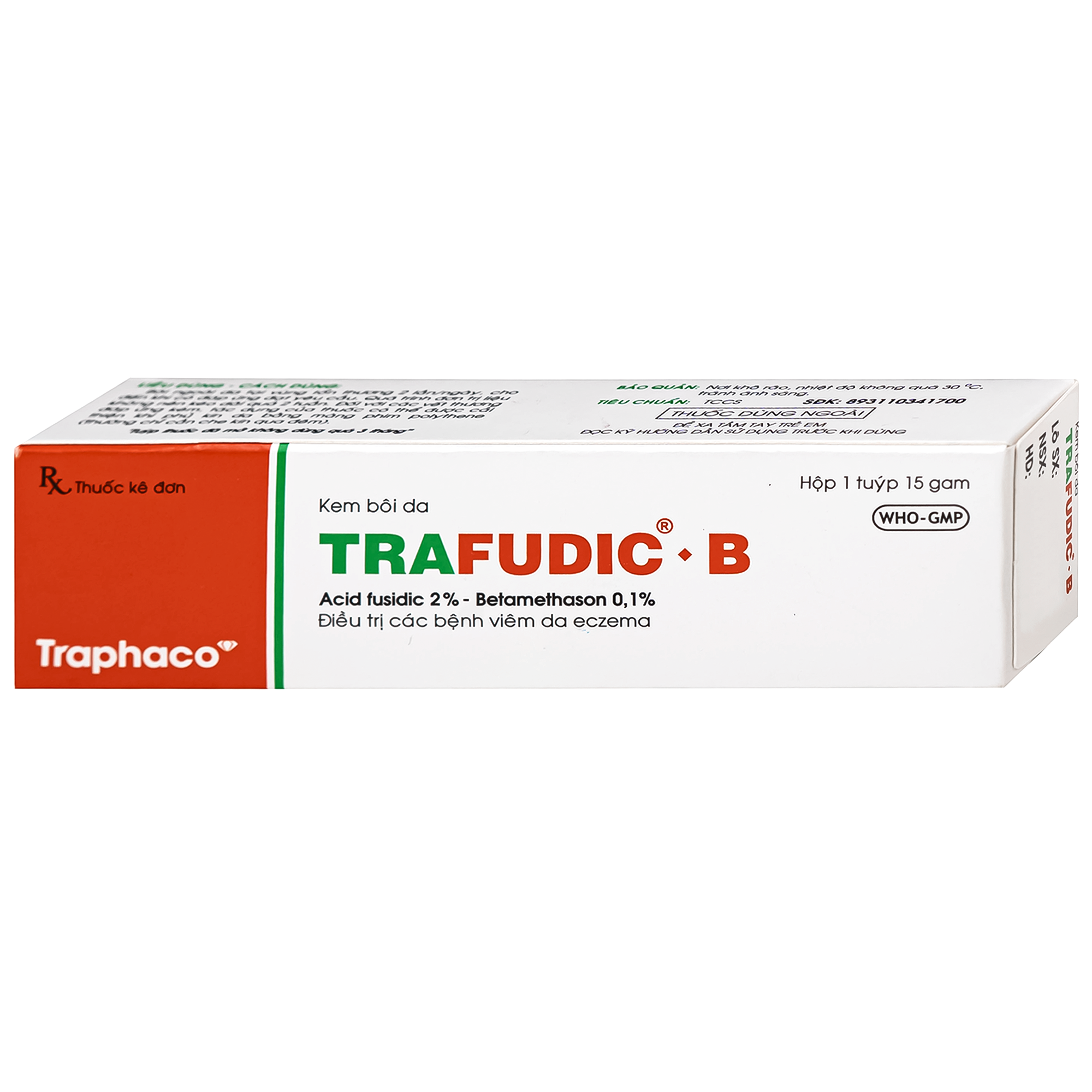 Hình ảnh Thuốc bôi Trafudic - B Traphaco điều trị viêm da nhiễm khuẩn và chàm nhiễm trùng (Tuýp 15g)
