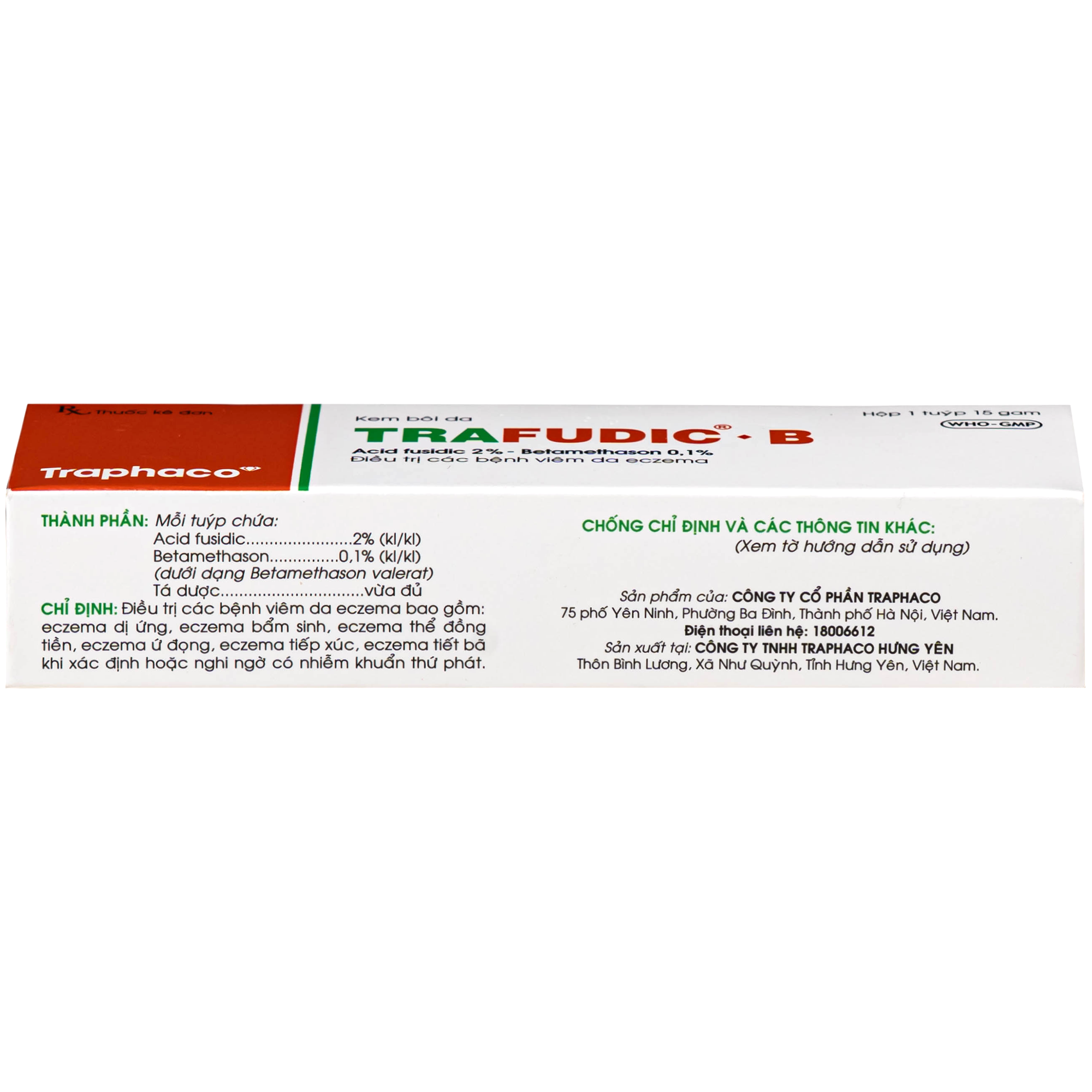 Hình ảnh Thuốc bôi Trafudic - B Traphaco điều trị viêm da nhiễm khuẩn và chàm nhiễm trùng (Tuýp 15g)
