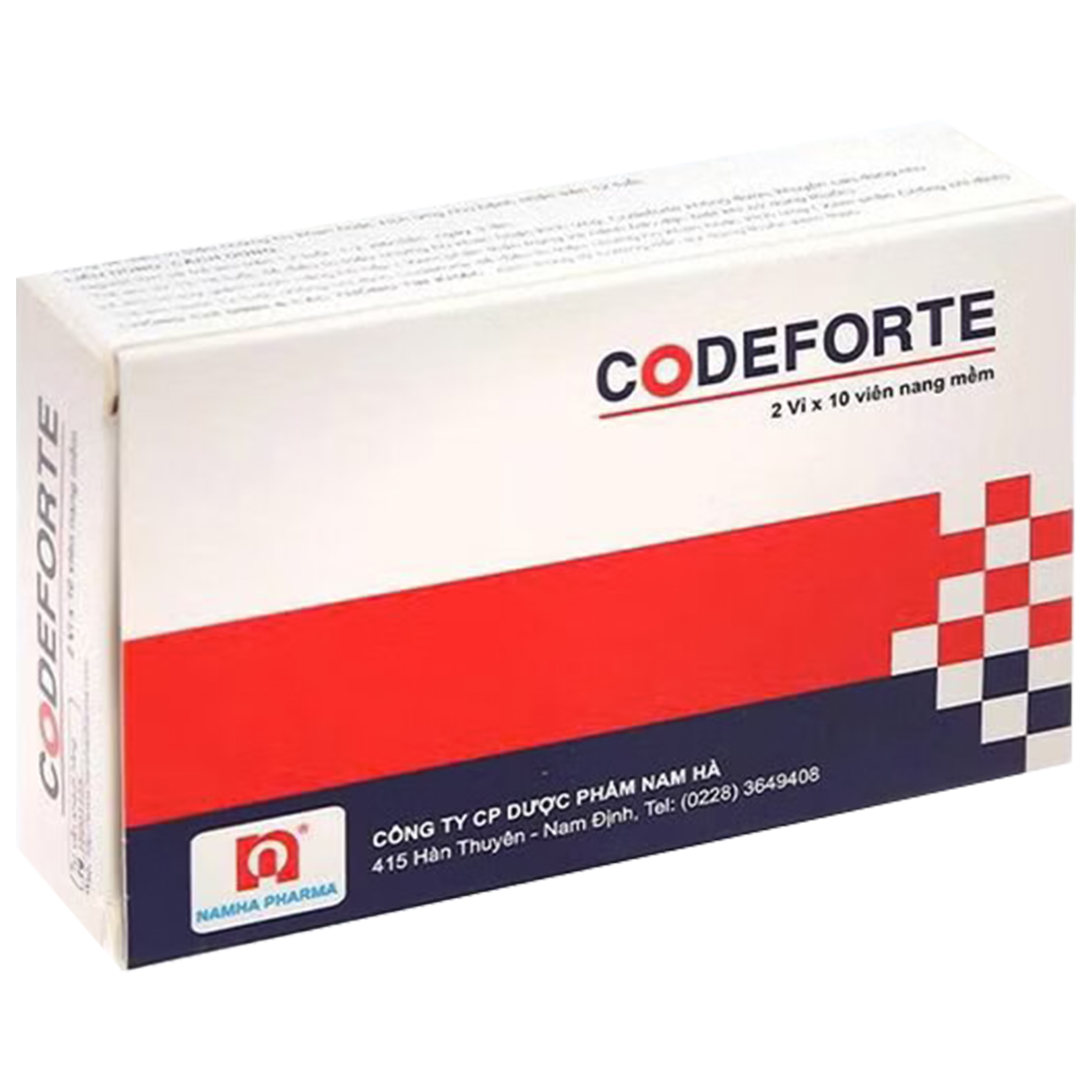 Hình ảnh Thuốc Codeforte Nam Hà điều trị triệu chứng ho khan, ho do kích ứng (2 vỉ x 10 viên)