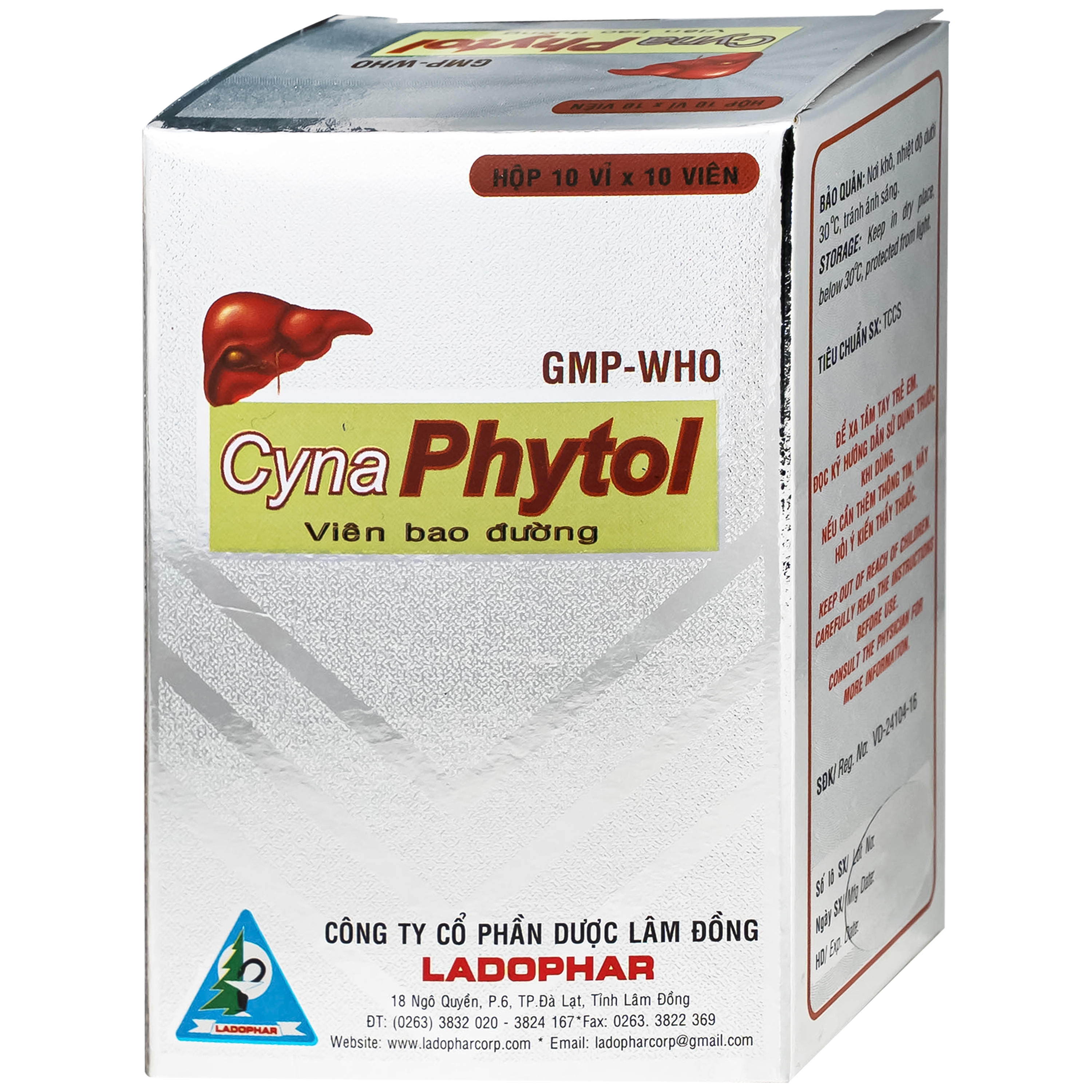 Hình ảnh Thuốc Cynaphytol Ladophar Giải độc gan, thông mật, lợi tiểu, nhuận tràng (10 vỉ x 10 viên)