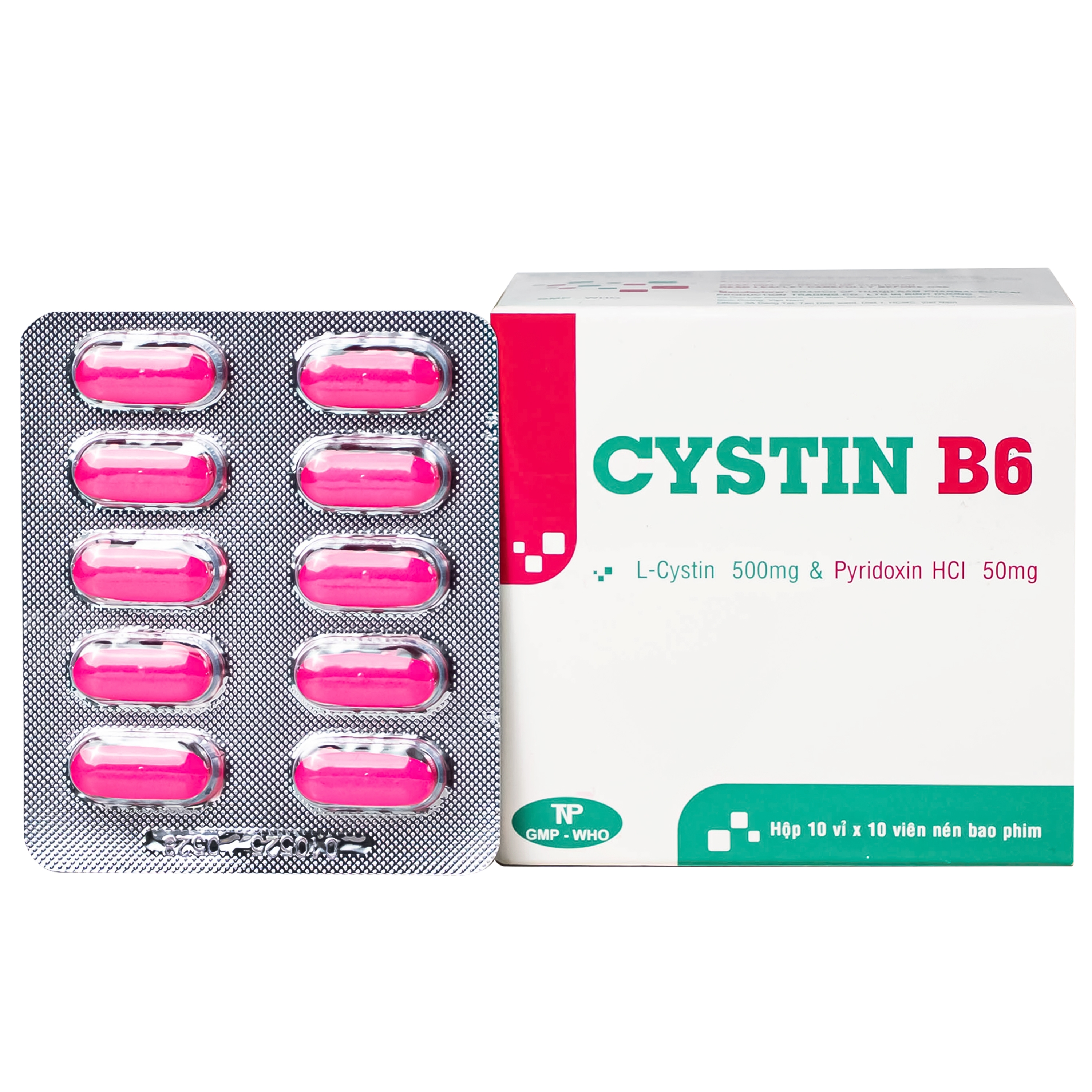Hình ảnh Thuốc Cystin B6 TNP điều trị các bệnh lý liên quan đến tóc và loạn dưỡng móng ( 10 vỉ x 10 viên)