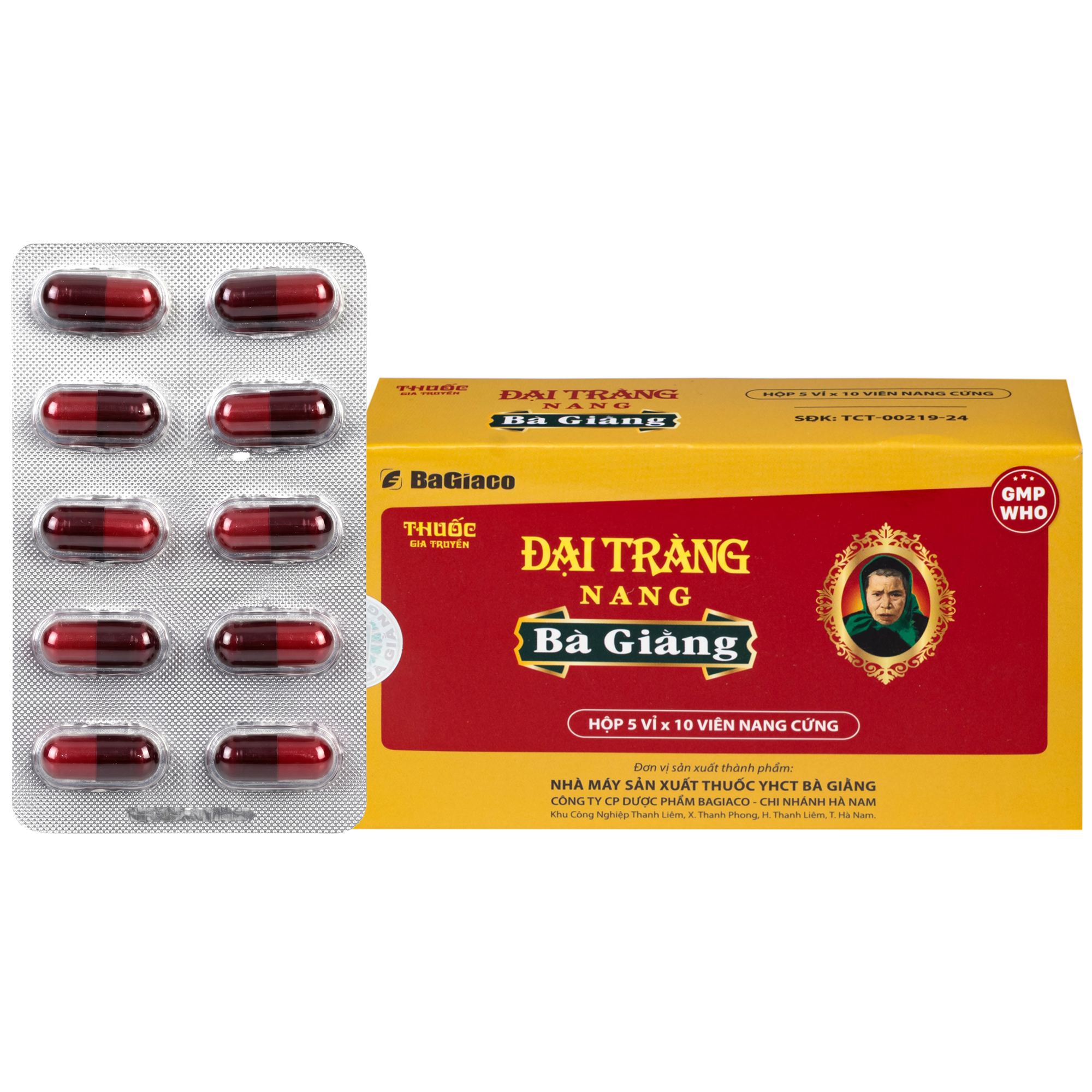 Hình ảnh Thuốc Đại tràng nang Bà Giằng điều trị viêm đại tràng co thắt, hội chứng ruột kích thích (5 vỉ x 10 viên)