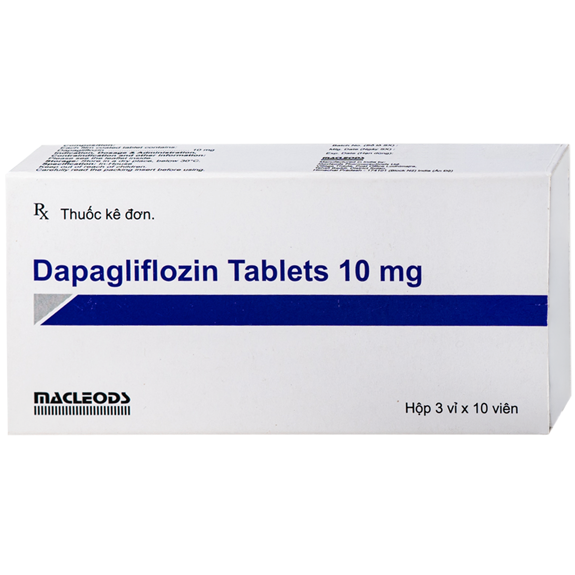 Hình ảnh Thuốc DAPAGLIFLOZIN TABLET 10MG Macleods điều trị đái tháo đường típ 2 (3 vỉ x 10 viên)