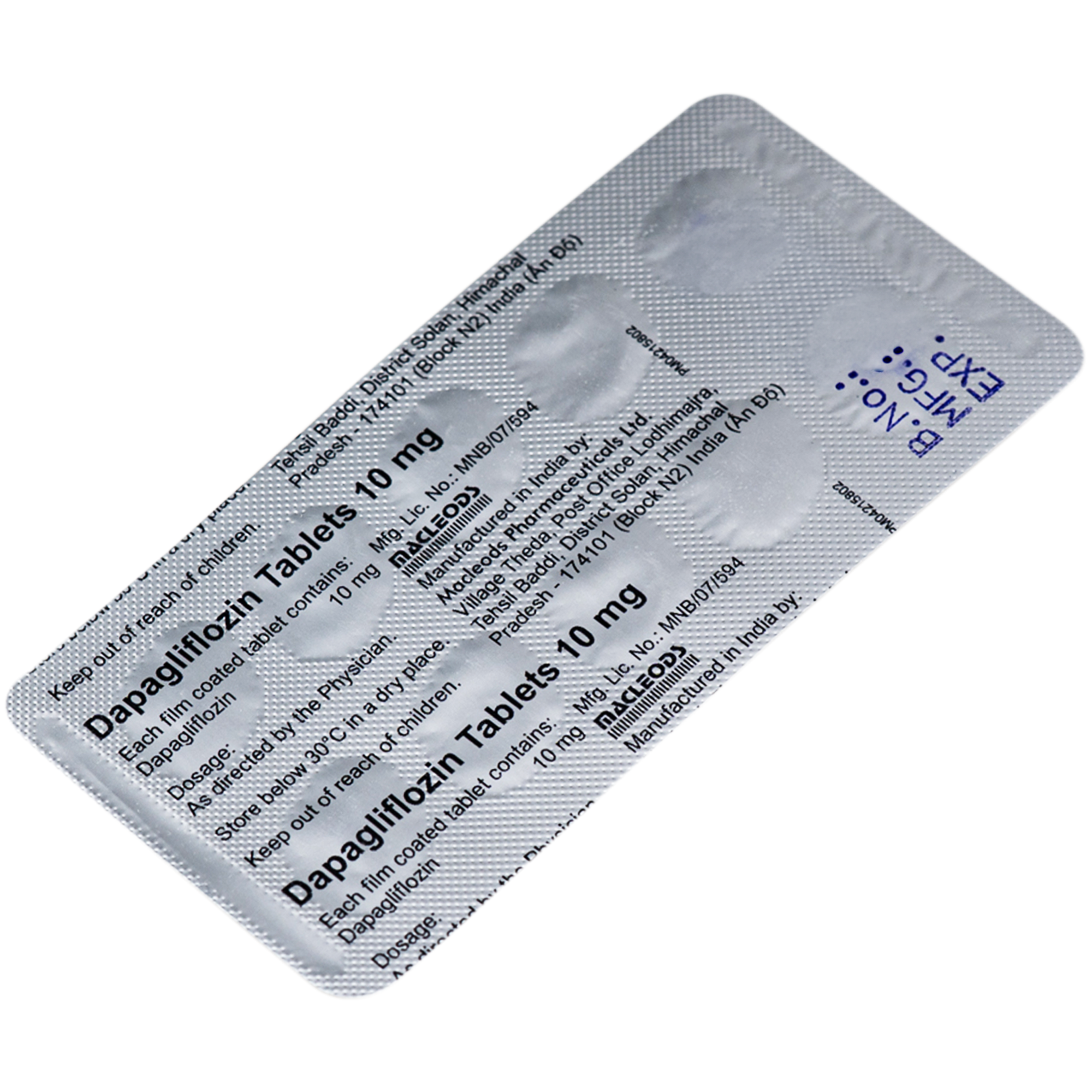 Hình ảnh Thuốc DAPAGLIFLOZIN TABLET 10MG Macleods điều trị đái tháo đường típ 2 (3 vỉ x 10 viên)