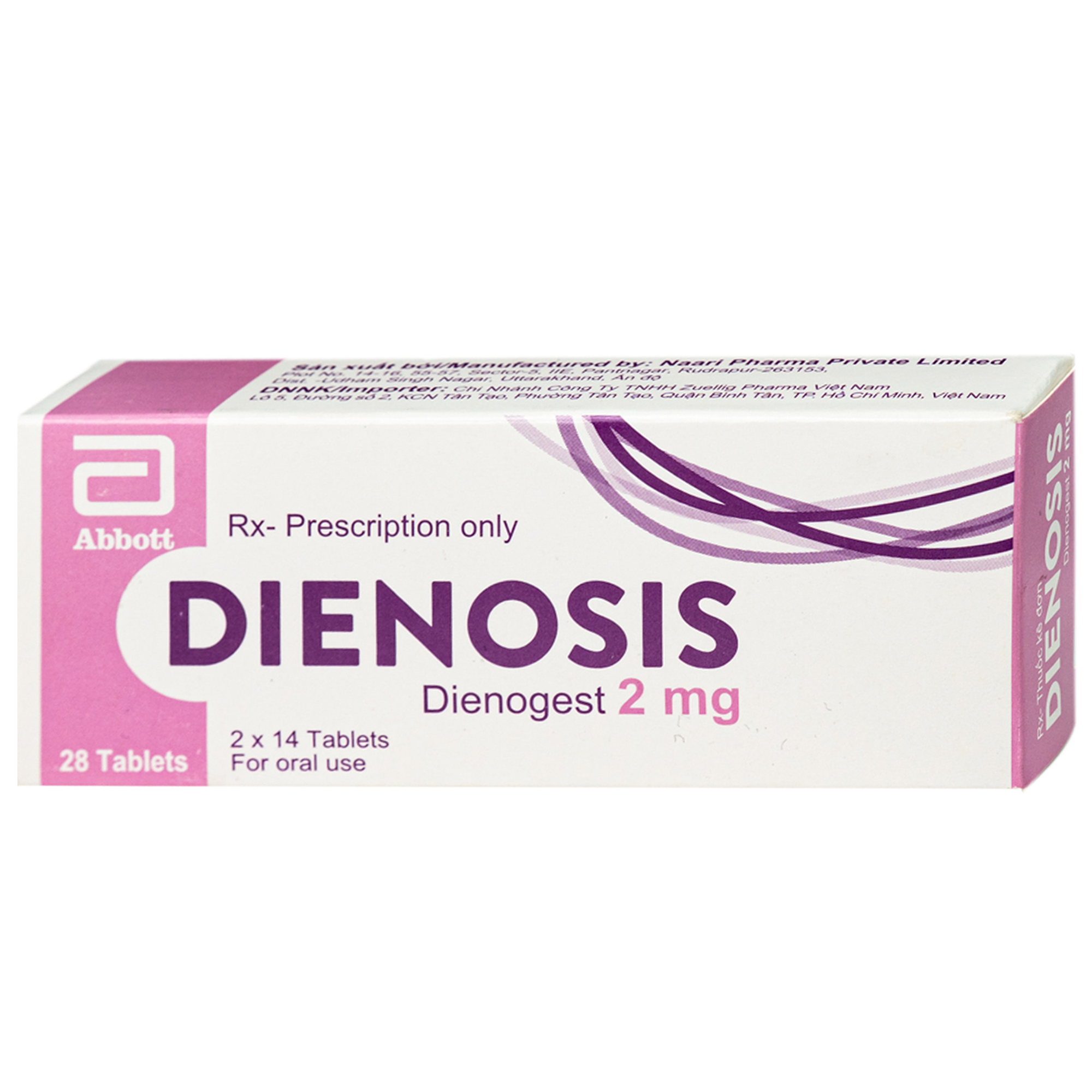 Hình ảnh Thuốc Dienosis 2MG Abbott điều trị lạc nội mạc tử cung (2 vỉ X 14 viên)