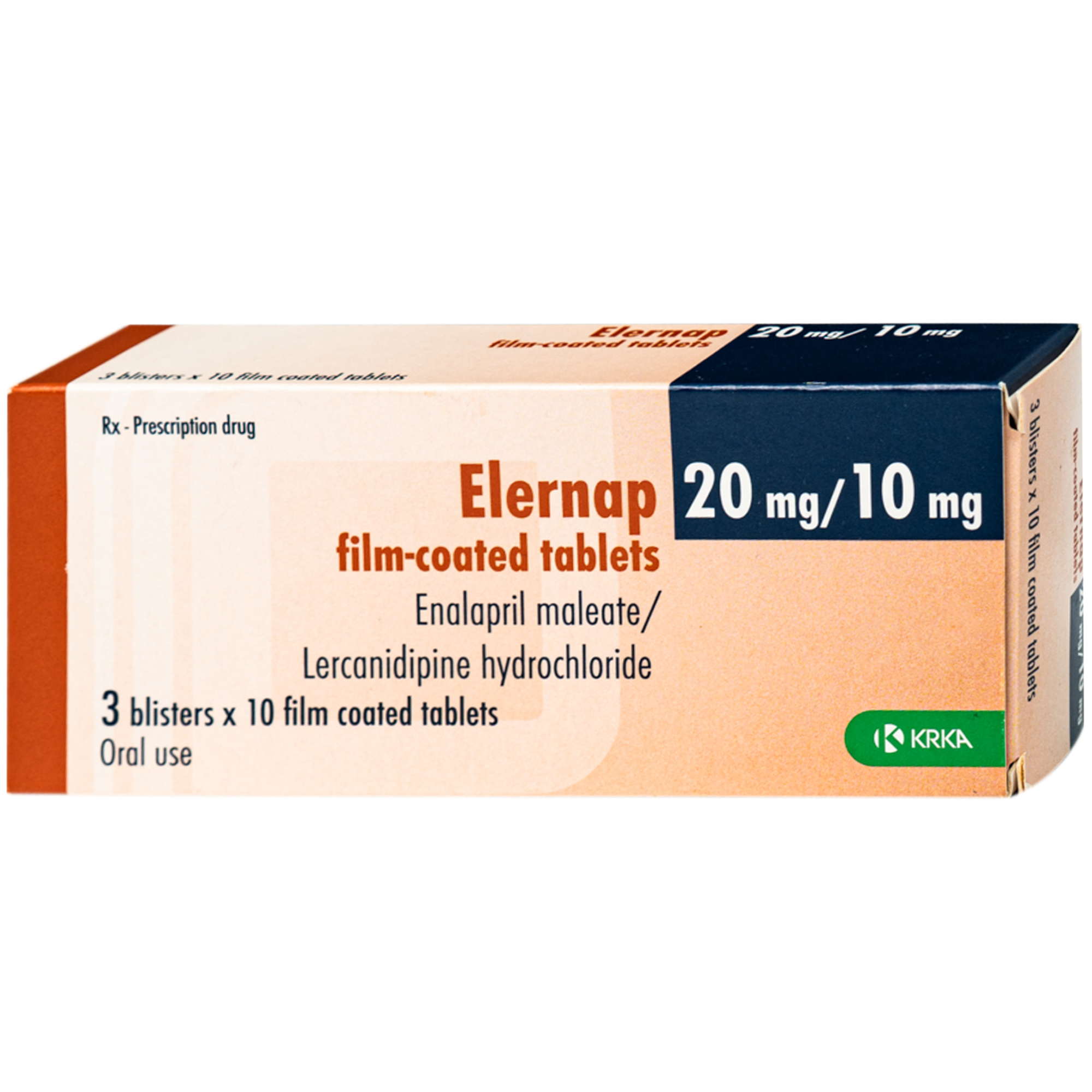 Hình ảnh Thuốc Elernap 20/10mg Krka Điều trị tăng huyết áp và các bệnh lý tim mạch liên quan(3 vỉ x 10 viên)