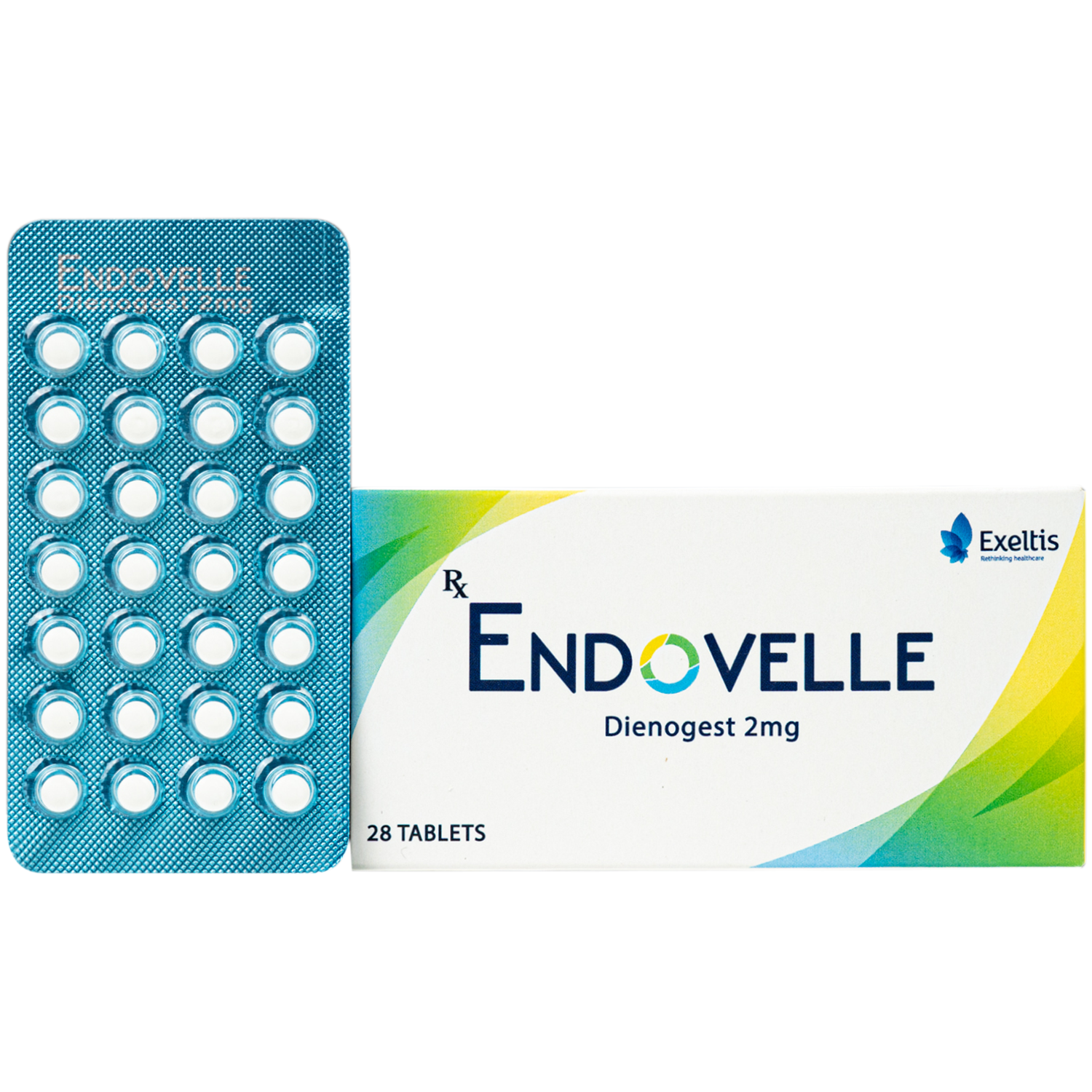 Hình ảnh Thuốc Endovelle 2mg Exeltis điều trị đau do lạc nội mạc tử cung (1 vỉ x 28 viên)