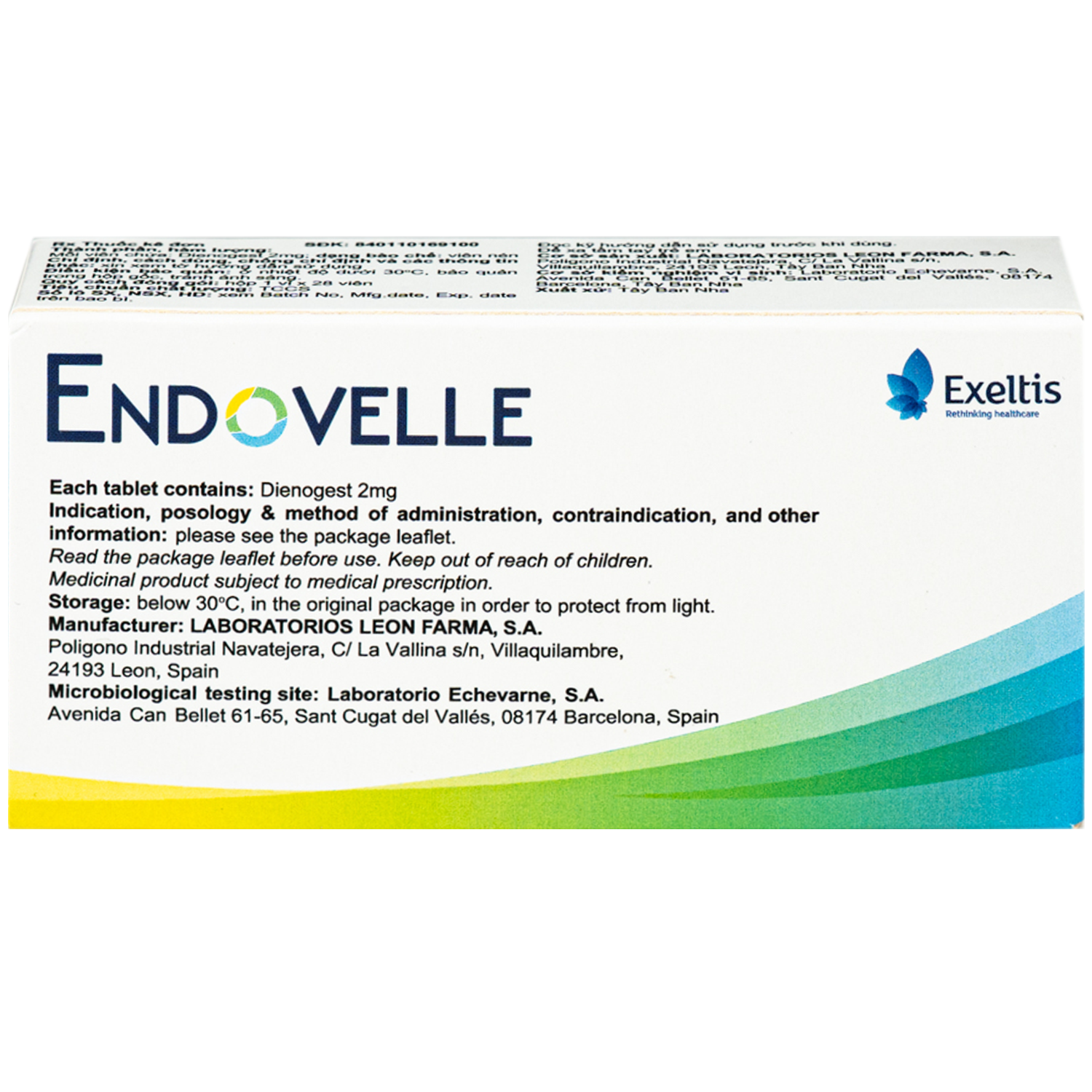 Hình ảnh Thuốc Endovelle 2mg Exeltis điều trị đau do lạc nội mạc tử cung (1 vỉ x 28 viên)
