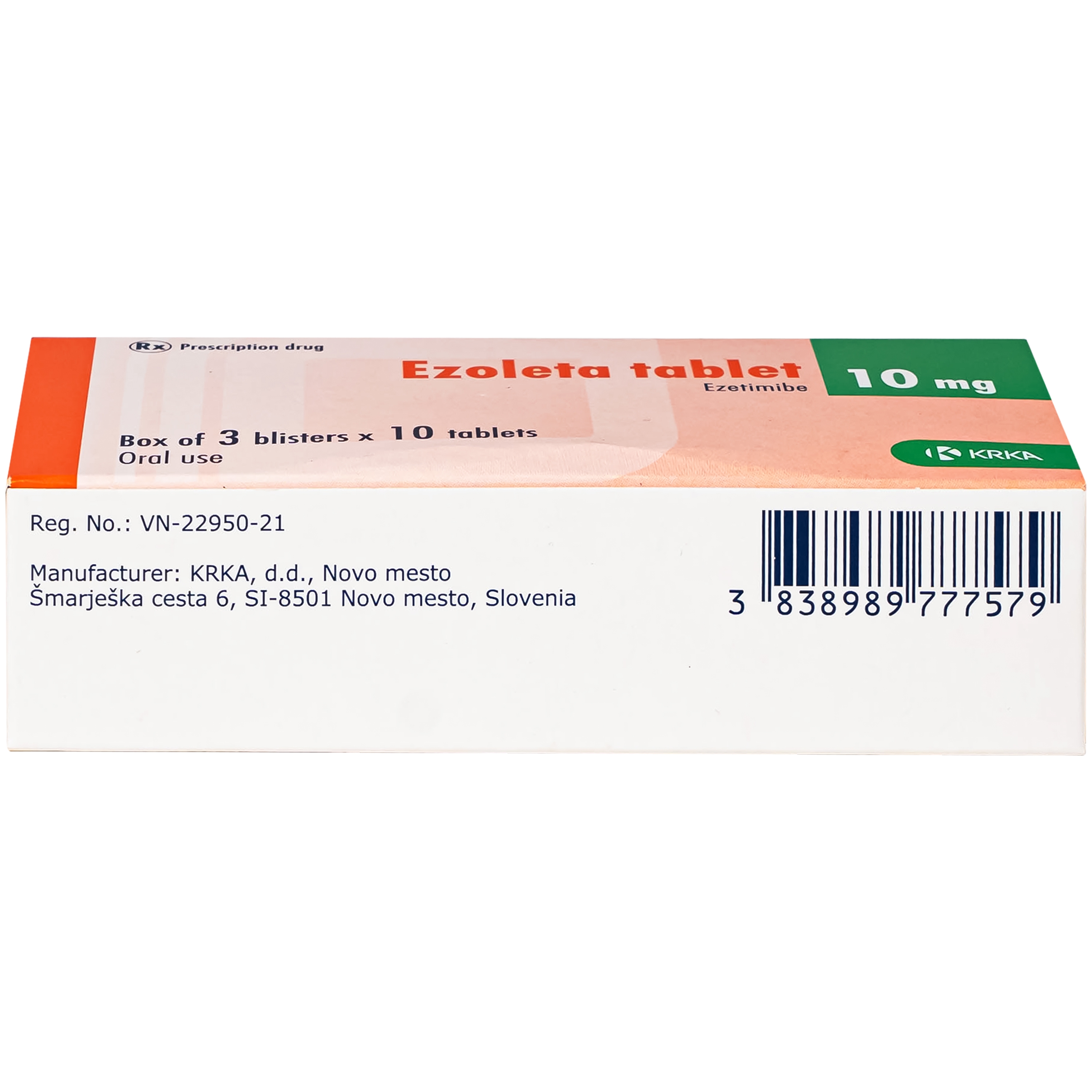 Hình ảnh Thuốc Ezoleta 10mg Krka điều trị tăng cholesterol máu (3 vỉ x 10 viên)