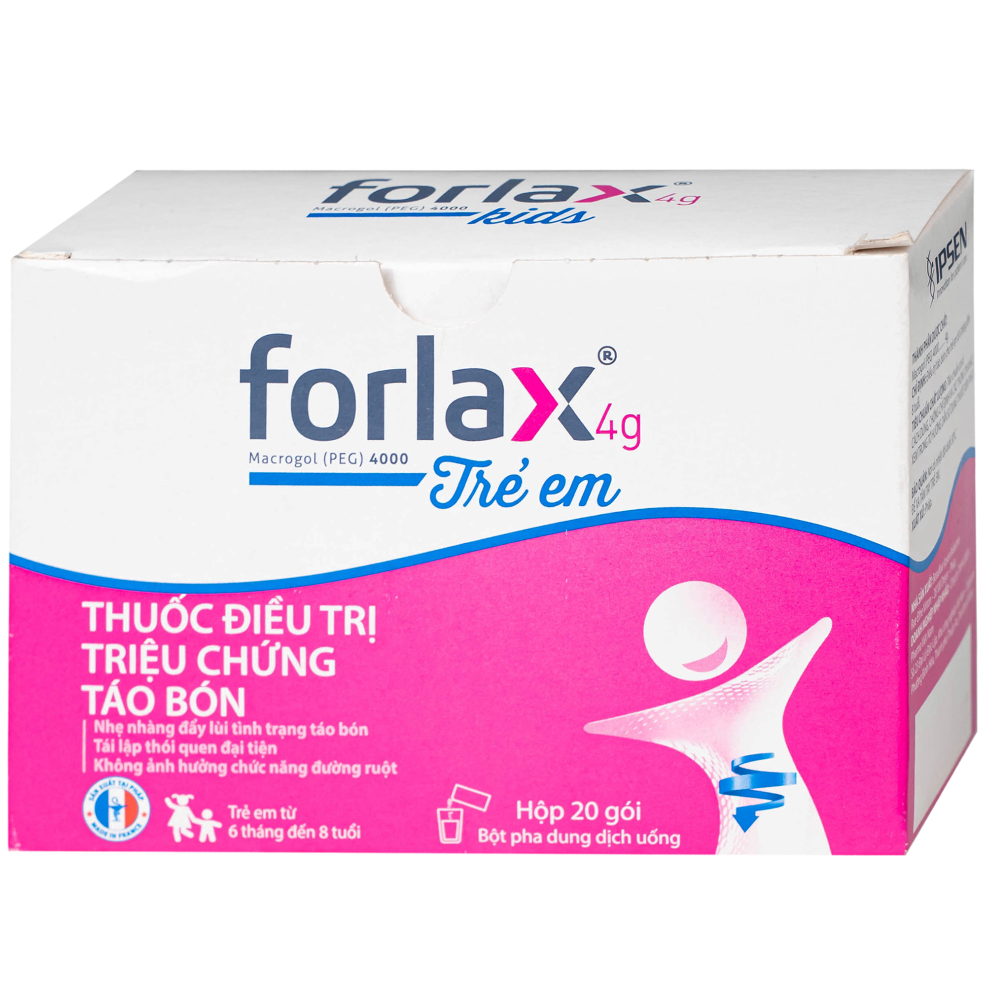 Hình ảnh Thuốc Forlax 4g kids Ipsen điều trị triệu chứng táo bón ở trẻ em (20 gói)