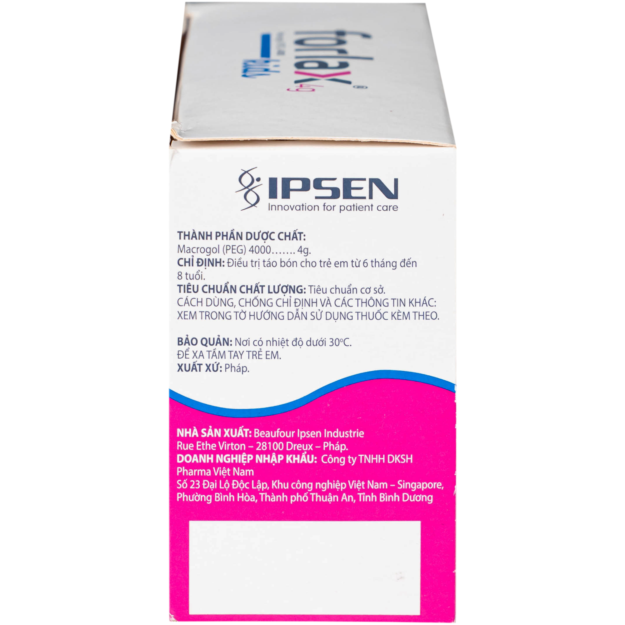 Hình ảnh Thuốc Forlax 4g kids Ipsen điều trị triệu chứng táo bón ở trẻ em (20 gói)