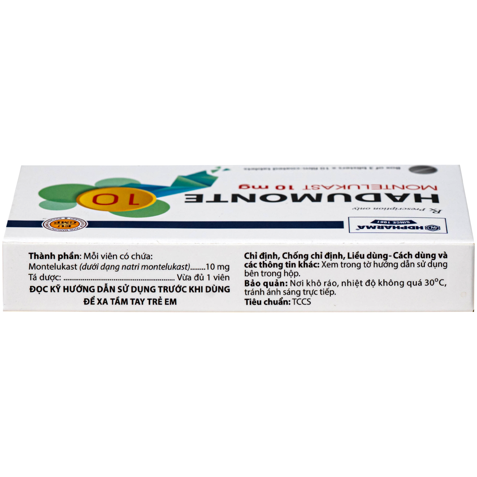 Hình ảnh Thuốc HADUMONTE điều trị hen dưới dạng liệu pháp bổ sung ở những bệnh nhân bị hen dai dẳng từ nhẹ đến trung bình (3 vỉ x 10 viên)