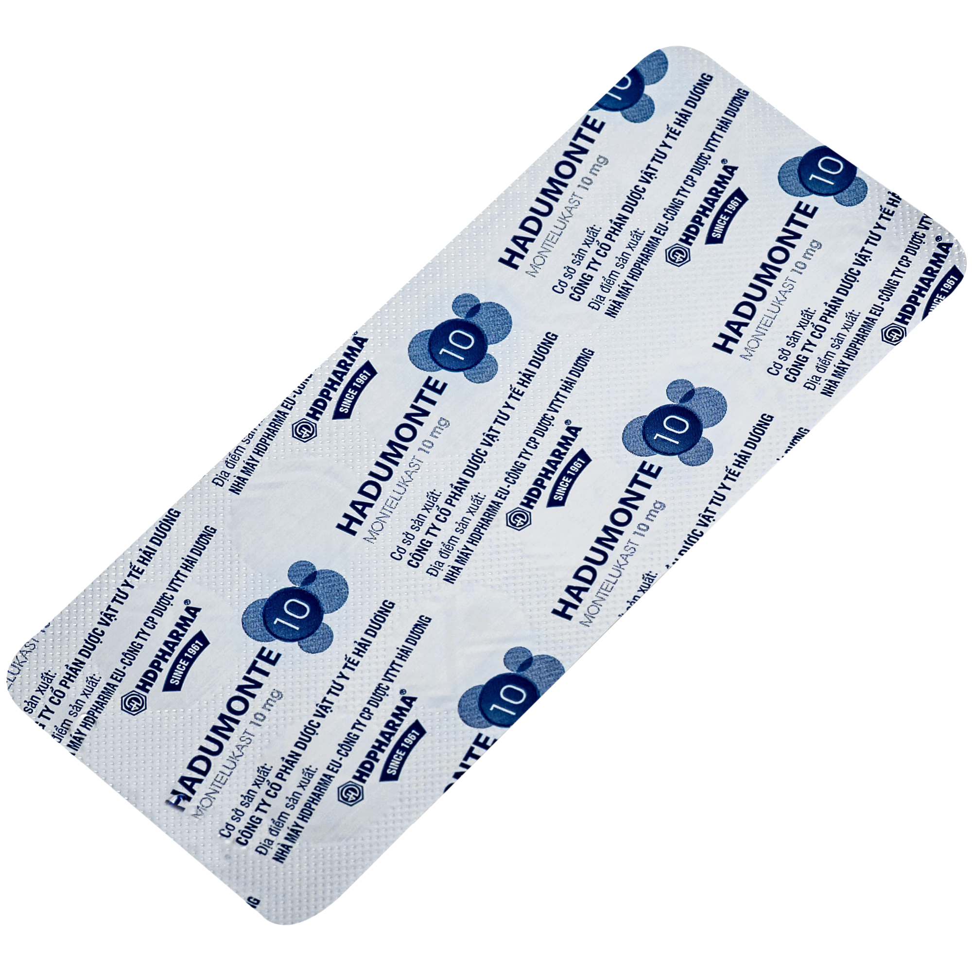 Hình ảnh Thuốc HADUMONTE điều trị hen dưới dạng liệu pháp bổ sung ở những bệnh nhân bị hen dai dẳng từ nhẹ đến trung bình (3 vỉ x 10 viên)