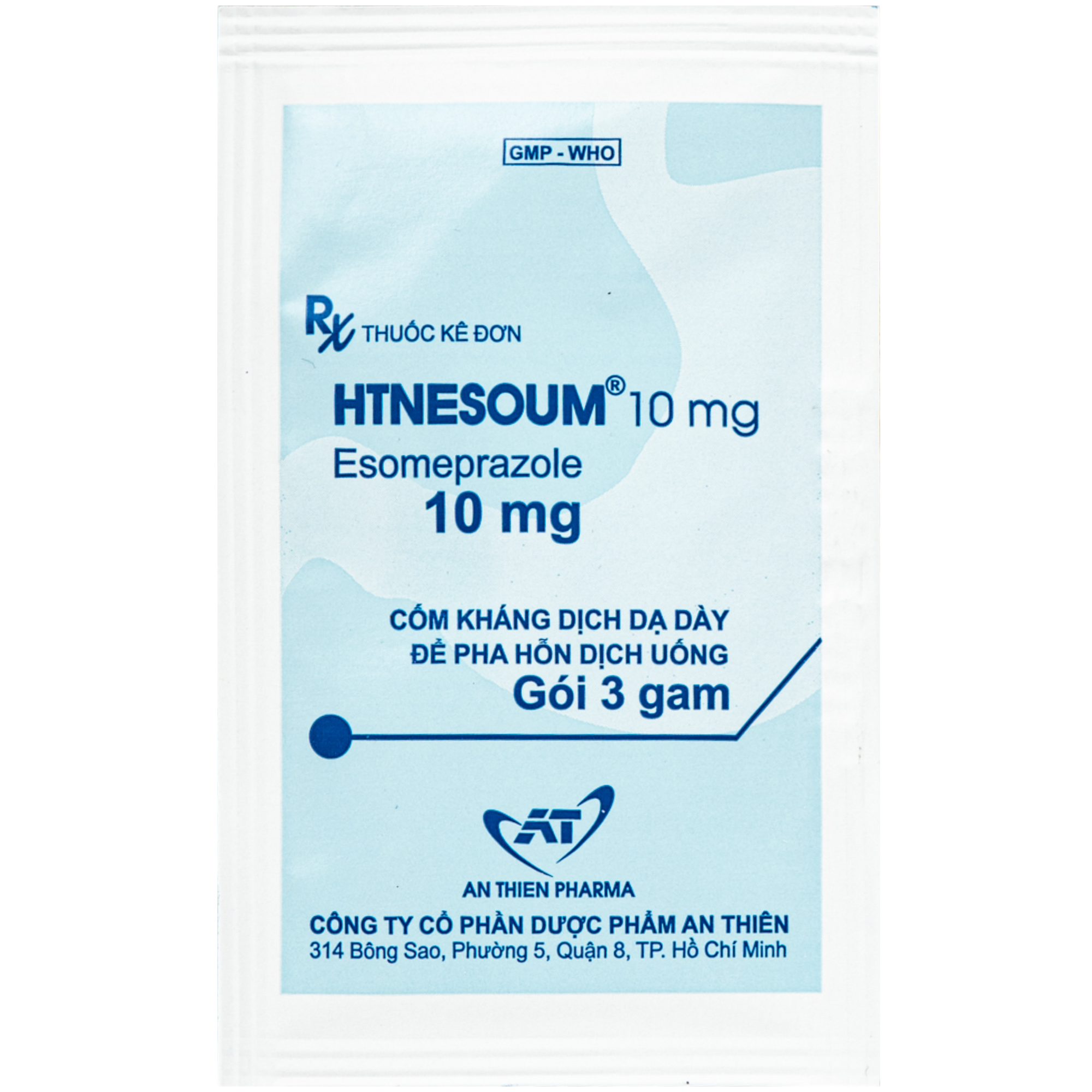 Hình ảnh Thuốc HTNESOUM 10mg An Thiên điều trị bệnh dạ dày, thực quản ( 30 gói x 3g)