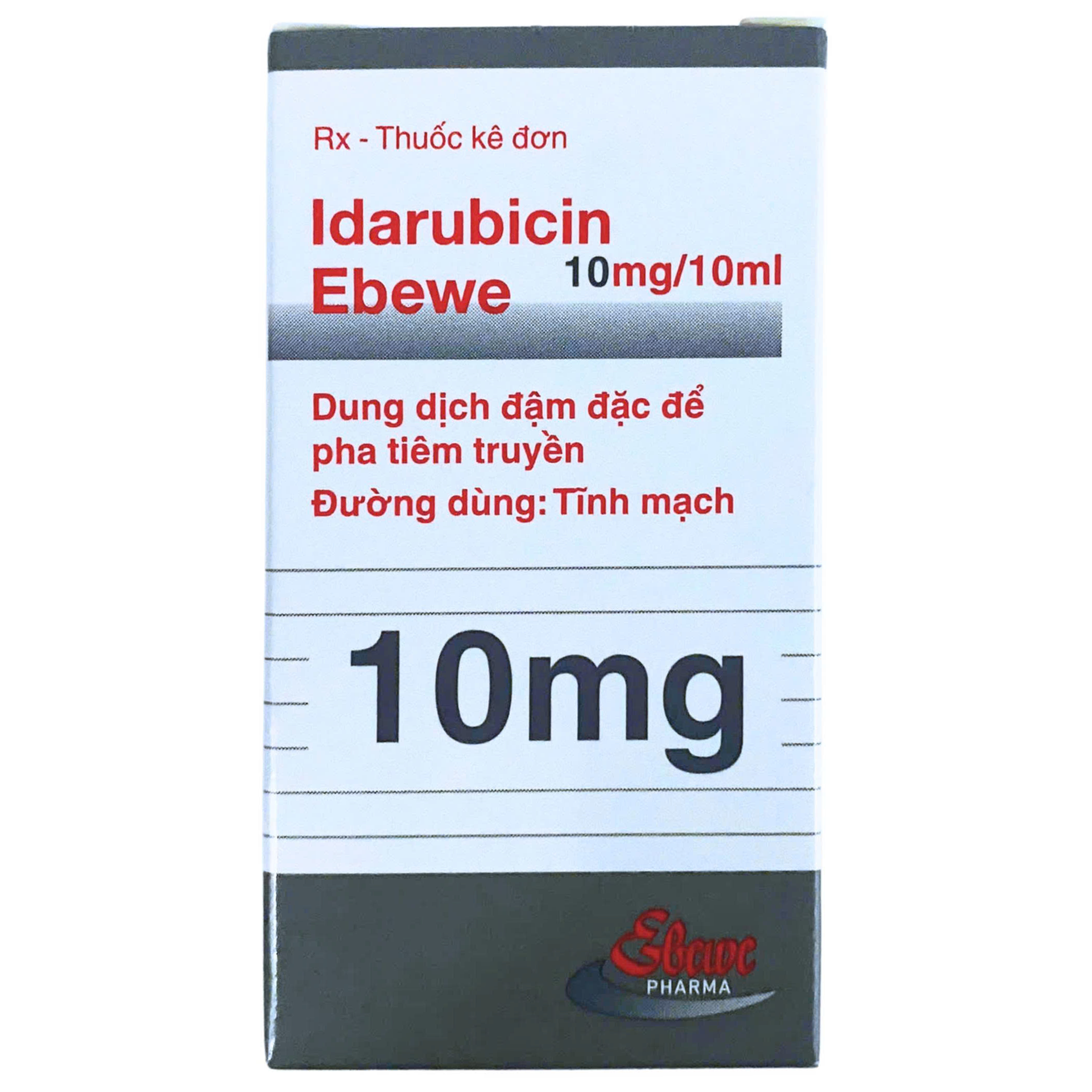 Hình ảnh Thuốc Idarubicin 10mg Ebewe Trị ung thư bạch cầu cấp dòng tủy (Hộp 10ml)