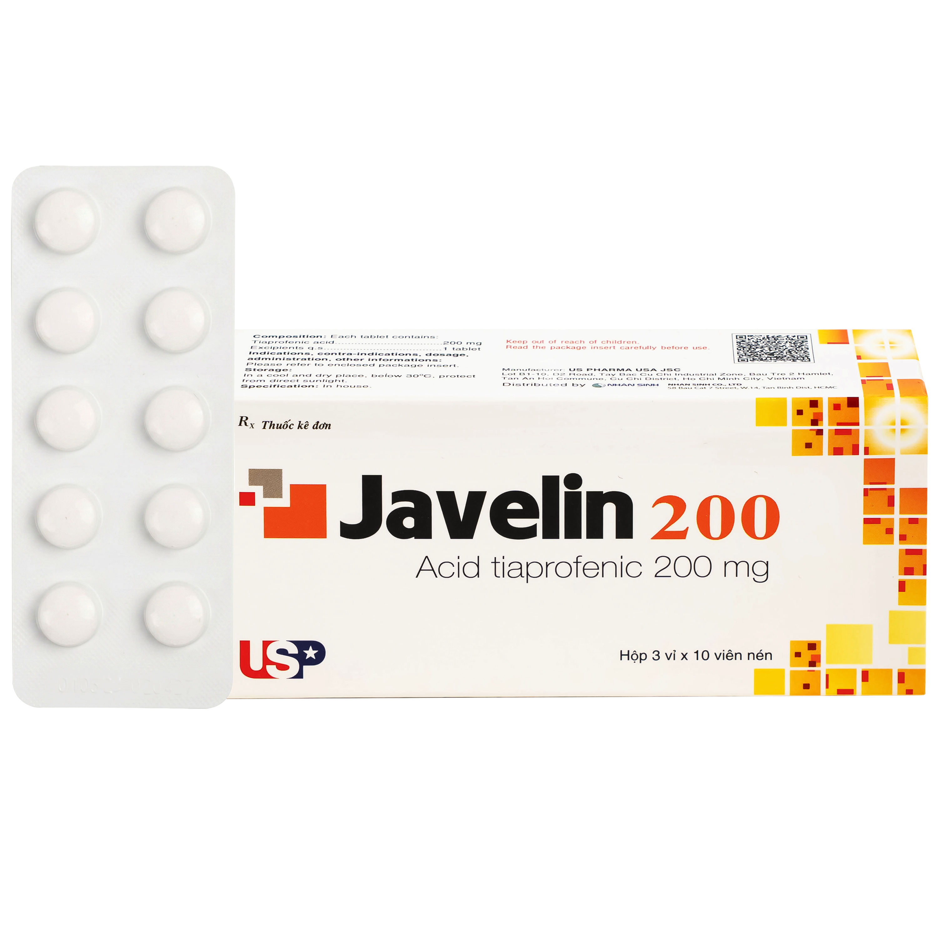Hình ảnh Thuốc Javelin 200mg USP điều trị các bệnh viêm khớp và đau cột sống (3 vỉ x 10 viên)