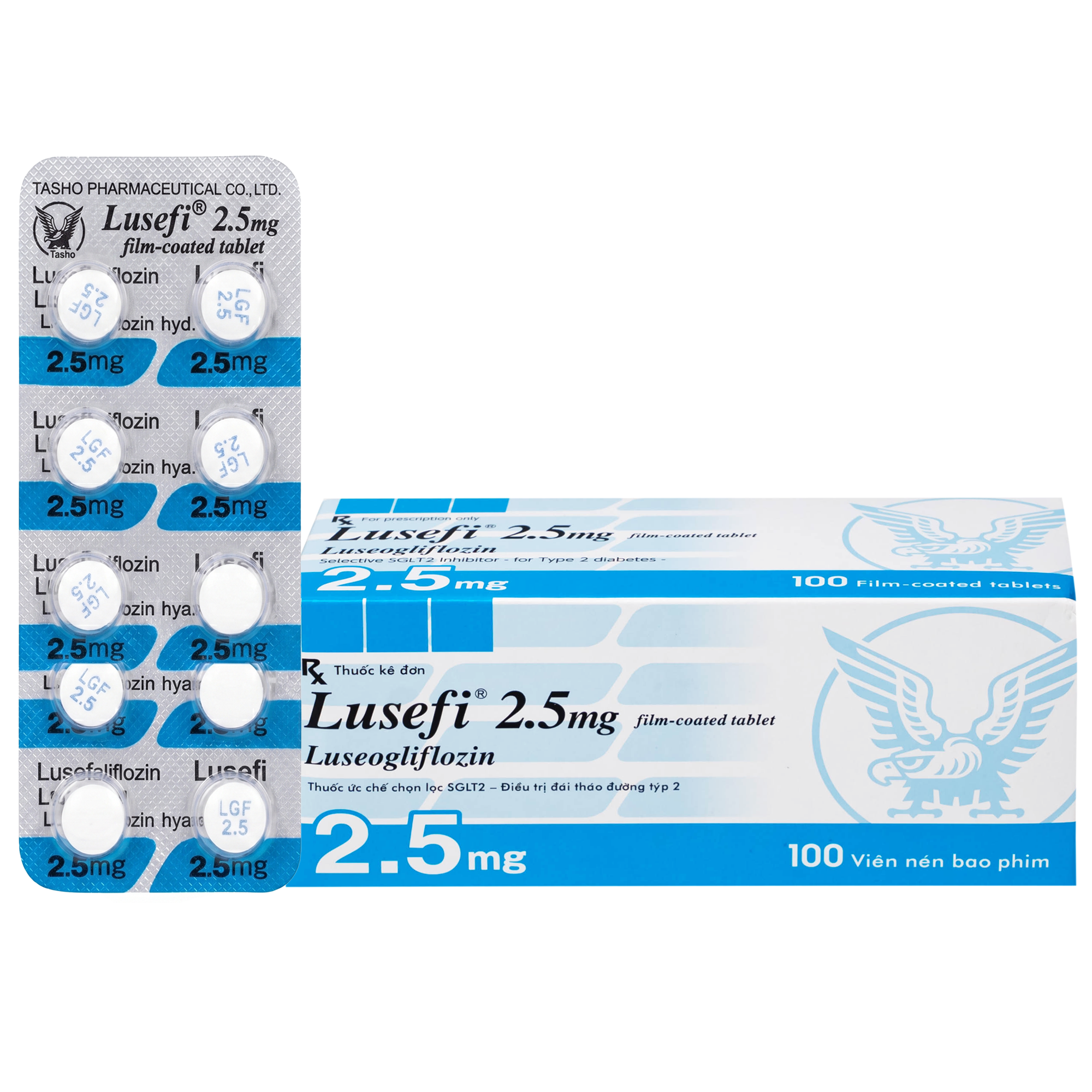 Hình ảnh Thuốc Lusefi 2.5mg Taisho điều trị bệnh đái tháo đường tuýp 2 (10 vỉ x 10 viên)