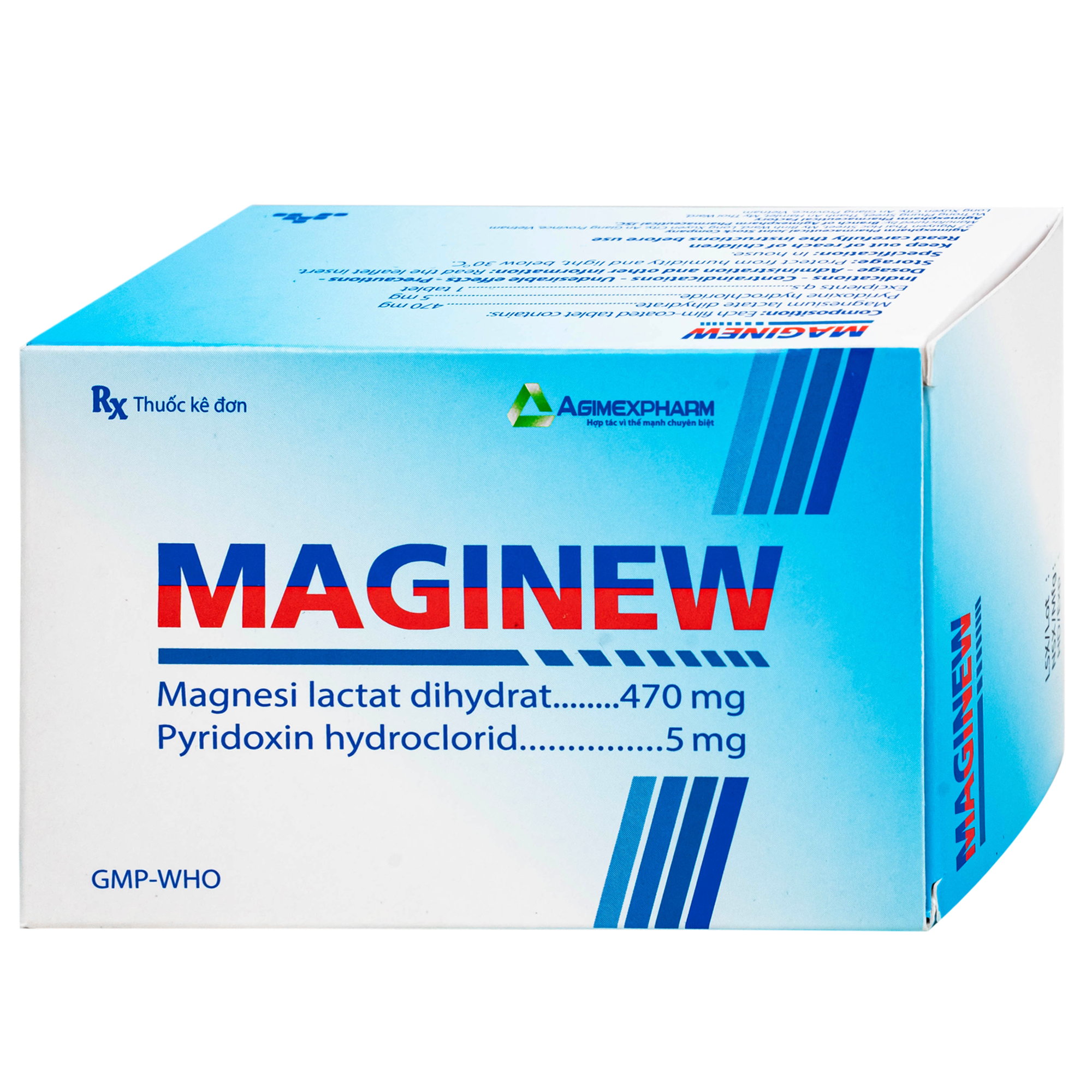 Hình ảnh Thuốc Maginew 470mg/5mg Agimexpharm giảm các triệu chứng thiếu hụt magnesi, nôn mửa, khó chịu (10 vỉ x 10 viên)