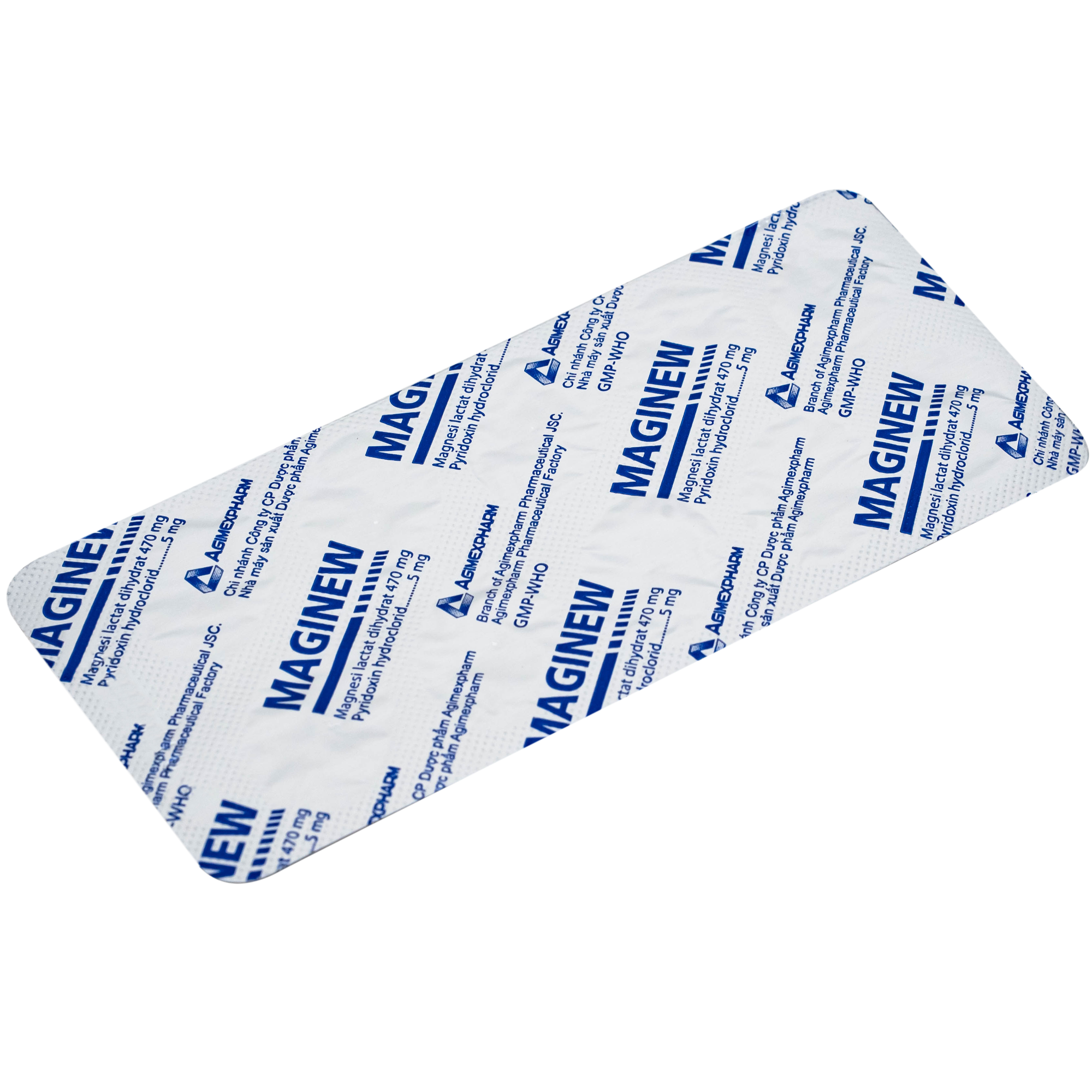 Hình ảnh Thuốc Maginew 470mg/5mg Agimexpharm giảm các triệu chứng thiếu hụt magnesi, nôn mửa, khó chịu (10 vỉ x 10 viên)