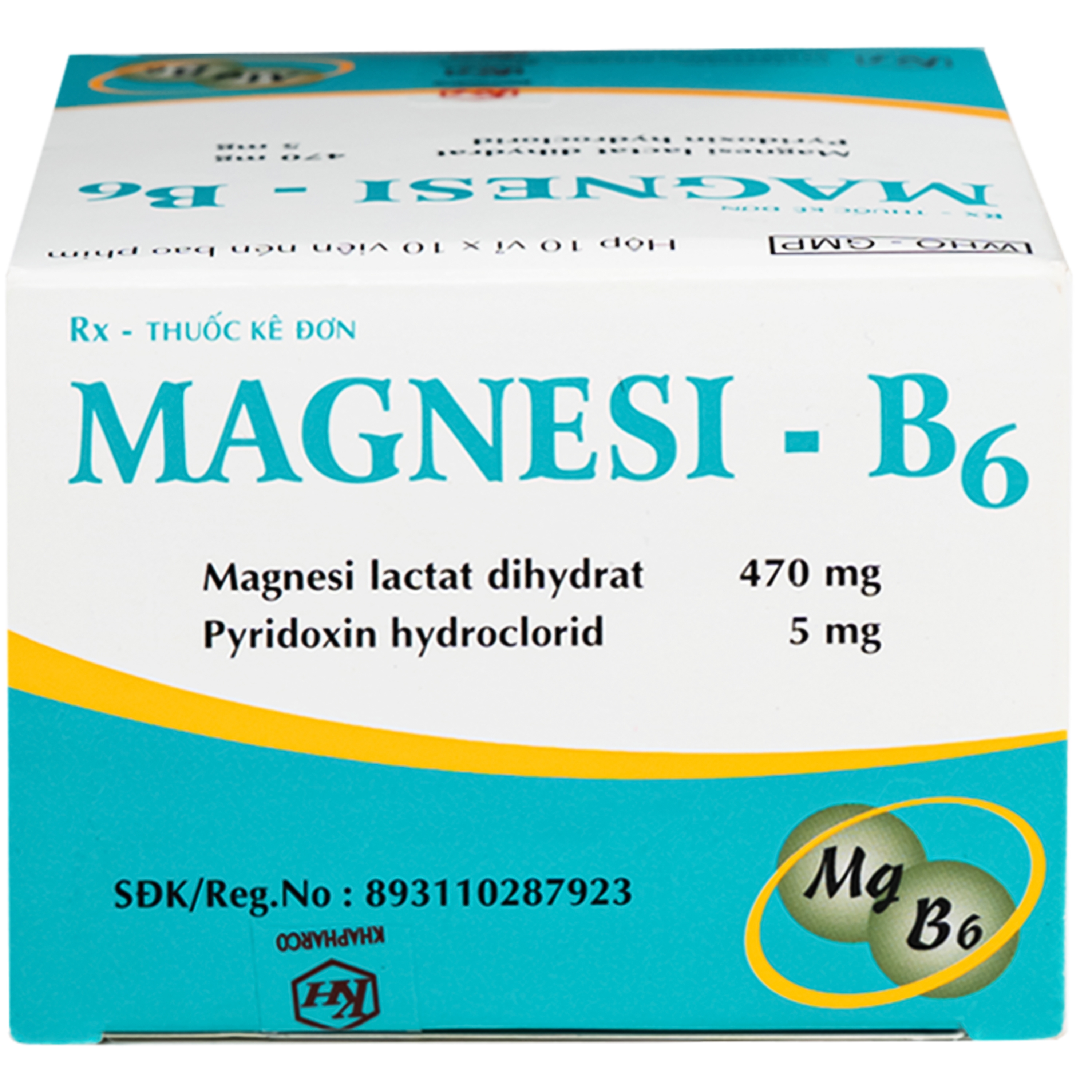 Hình ảnh Thuốc Magnesi-B6 Khapharco giảm các triệu chứng thiếu hụt magnesi, nôn mửa, khó chịu (10 vỉ x 10 viên)