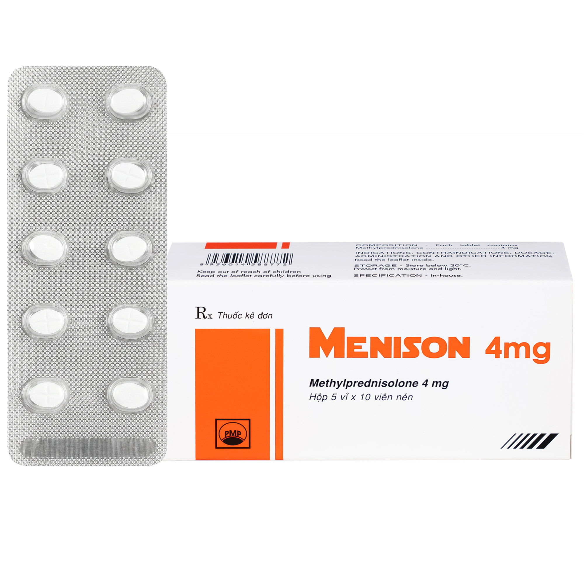 Hình ảnh Thuốc Menison 4mg Pymepharco điều trị các bệnh liên quan đến viêm, dị ứng, miễn dịch (5 vỉ x 10 viên)