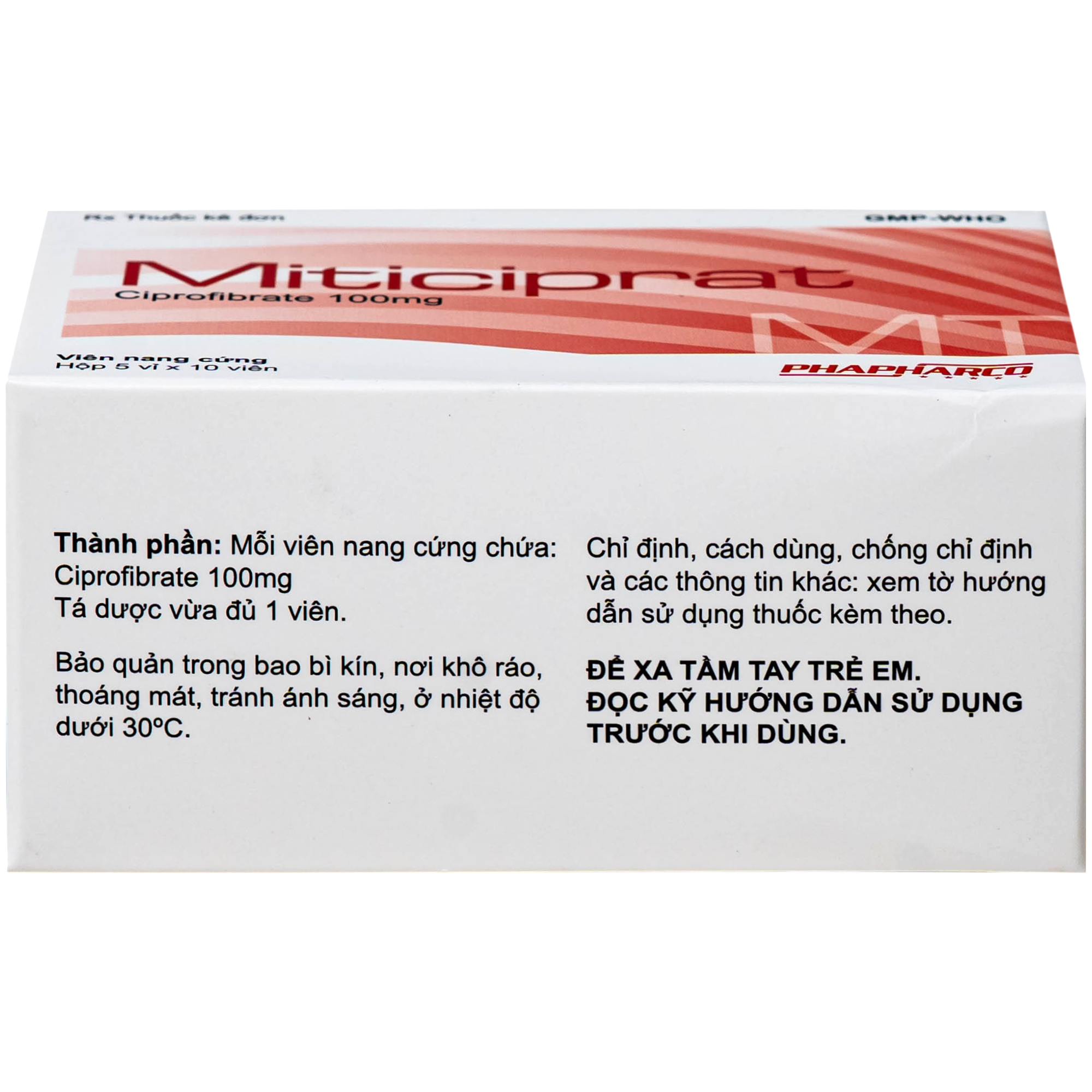Hình ảnh Thuốc Miticiprat 100mg Bình Thuận điều trị mỡ máu cao (5 vỉ x 10 viên)
