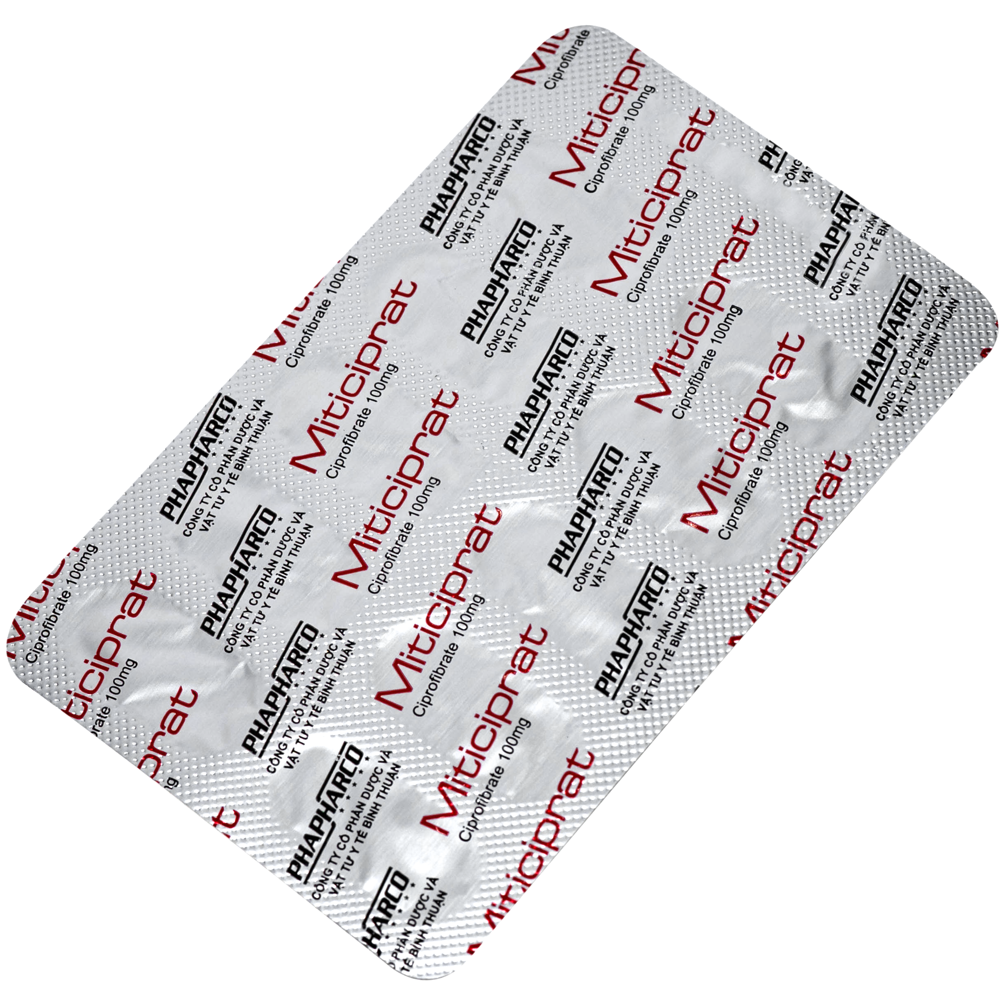 Hình ảnh Thuốc Miticiprat 100mg Bình Thuận điều trị mỡ máu cao (5 vỉ x 10 viên)