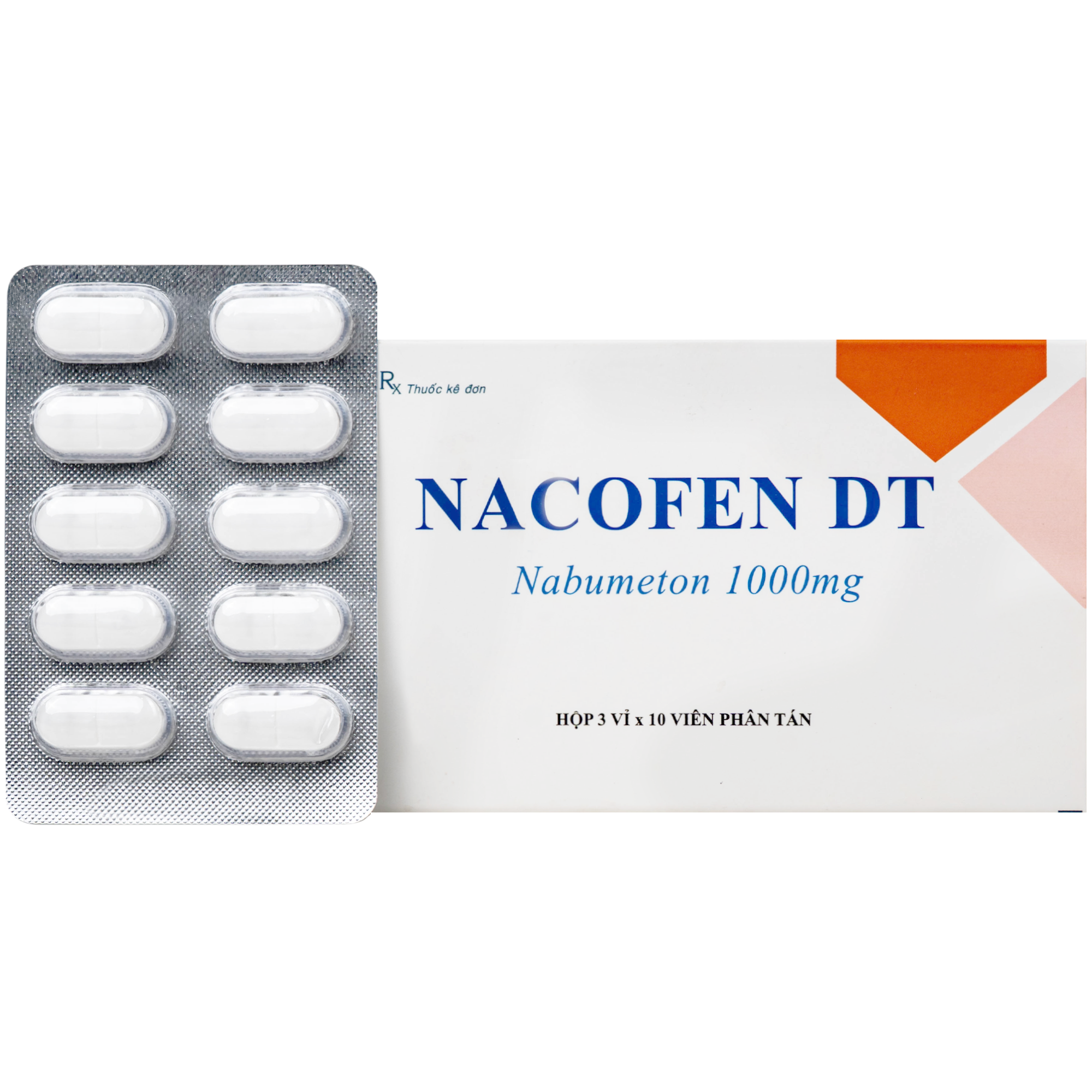 Hình ảnh Thuốc Nacofen DT 1000mg Hà Nam điều trị các triệu chứng kéo dài của viêm khớp mạn tính (3 vỉ x 10 viên)