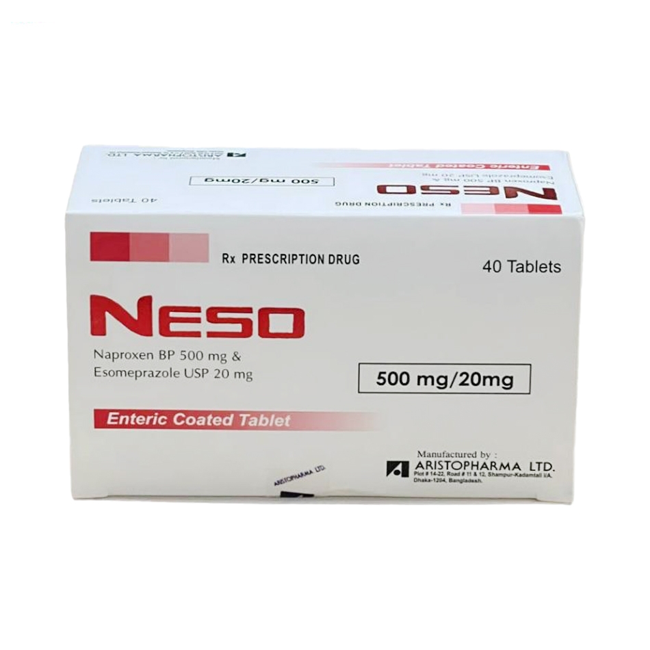 Hình ảnh Thuốc Neso 500mg/20mg Aristopharma giảm triệu chứng của viêm xương khớp (10 vỉ x 4 viên)