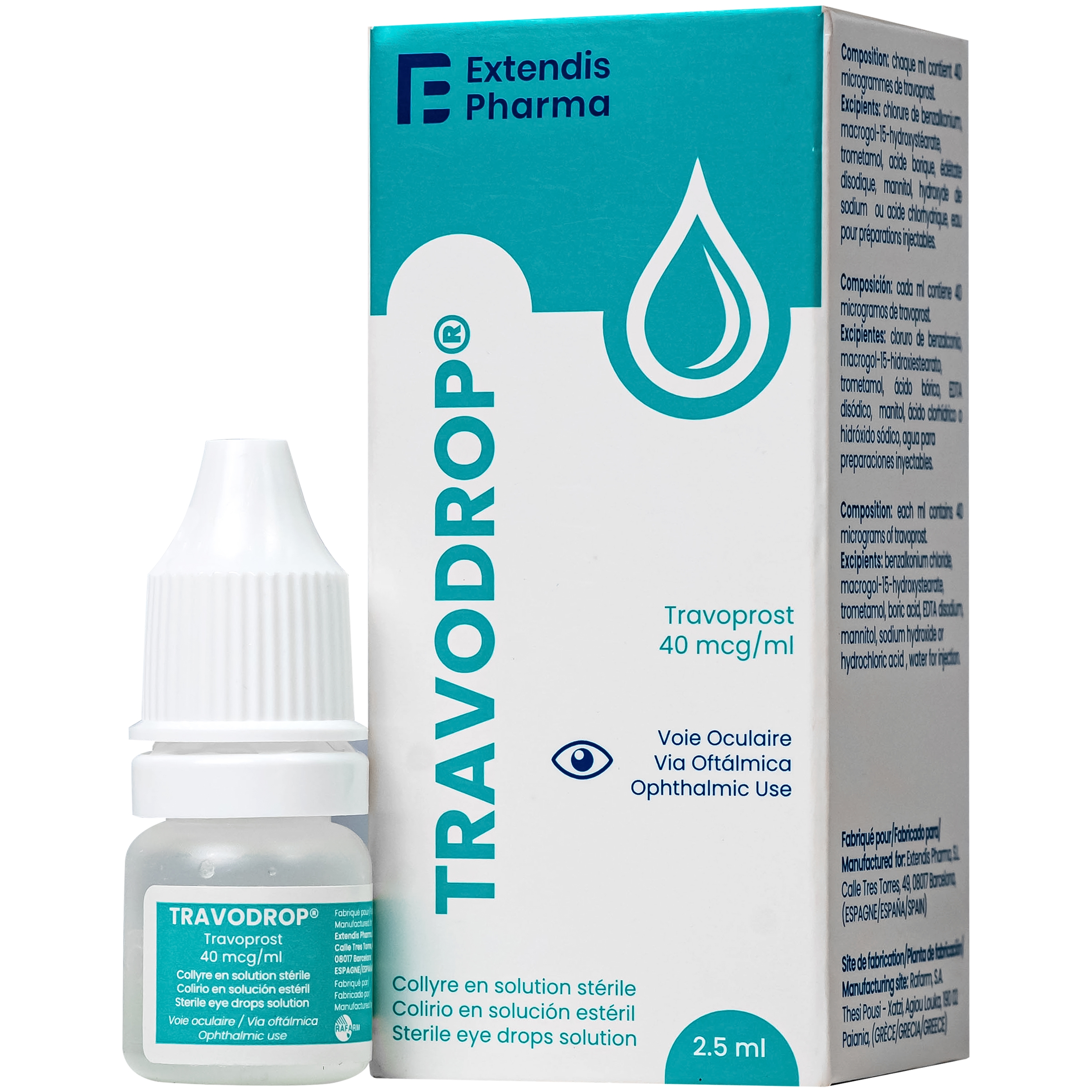 Hình ảnh Thuốc nhỏ mắt Travodrop Rafarm điều trị tăng nhãn áp và Glocom (2.5ml)