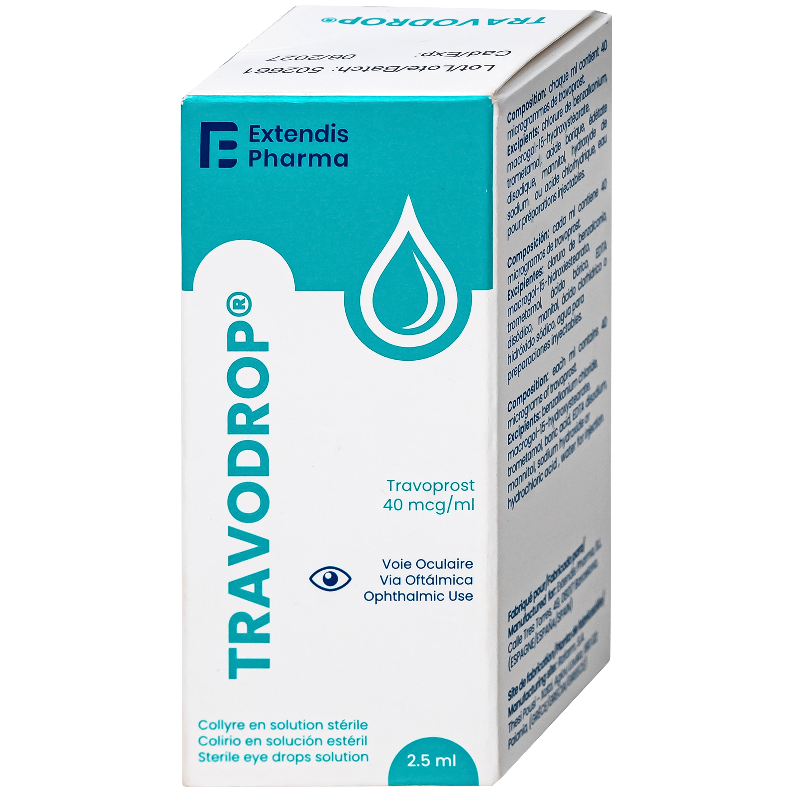 Hình ảnh Thuốc nhỏ mắt Travodrop Rafarm điều trị tăng nhãn áp và Glocom (2.5ml)