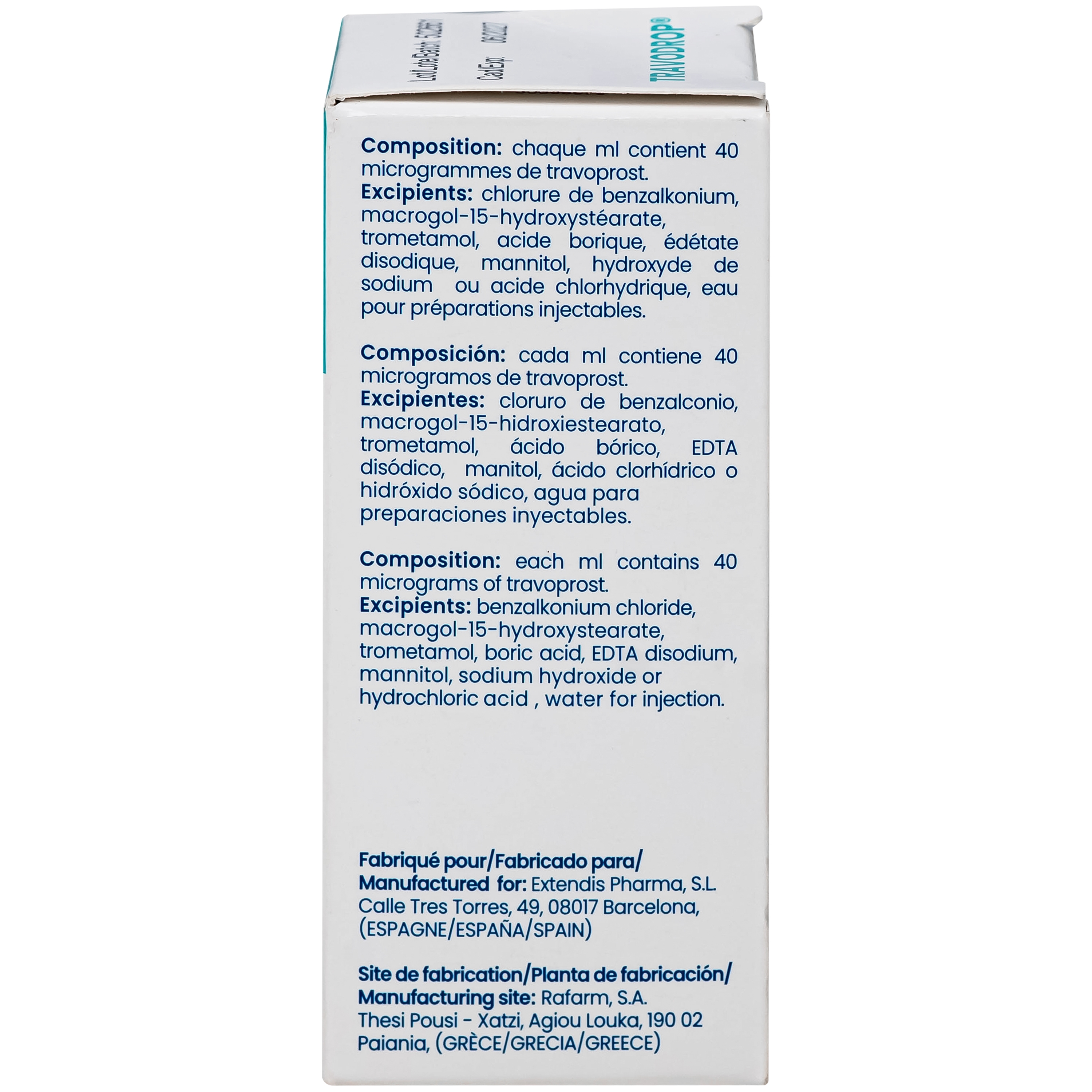 Hình ảnh Thuốc nhỏ mắt Travodrop Rafarm điều trị tăng nhãn áp và Glocom (2.5ml)