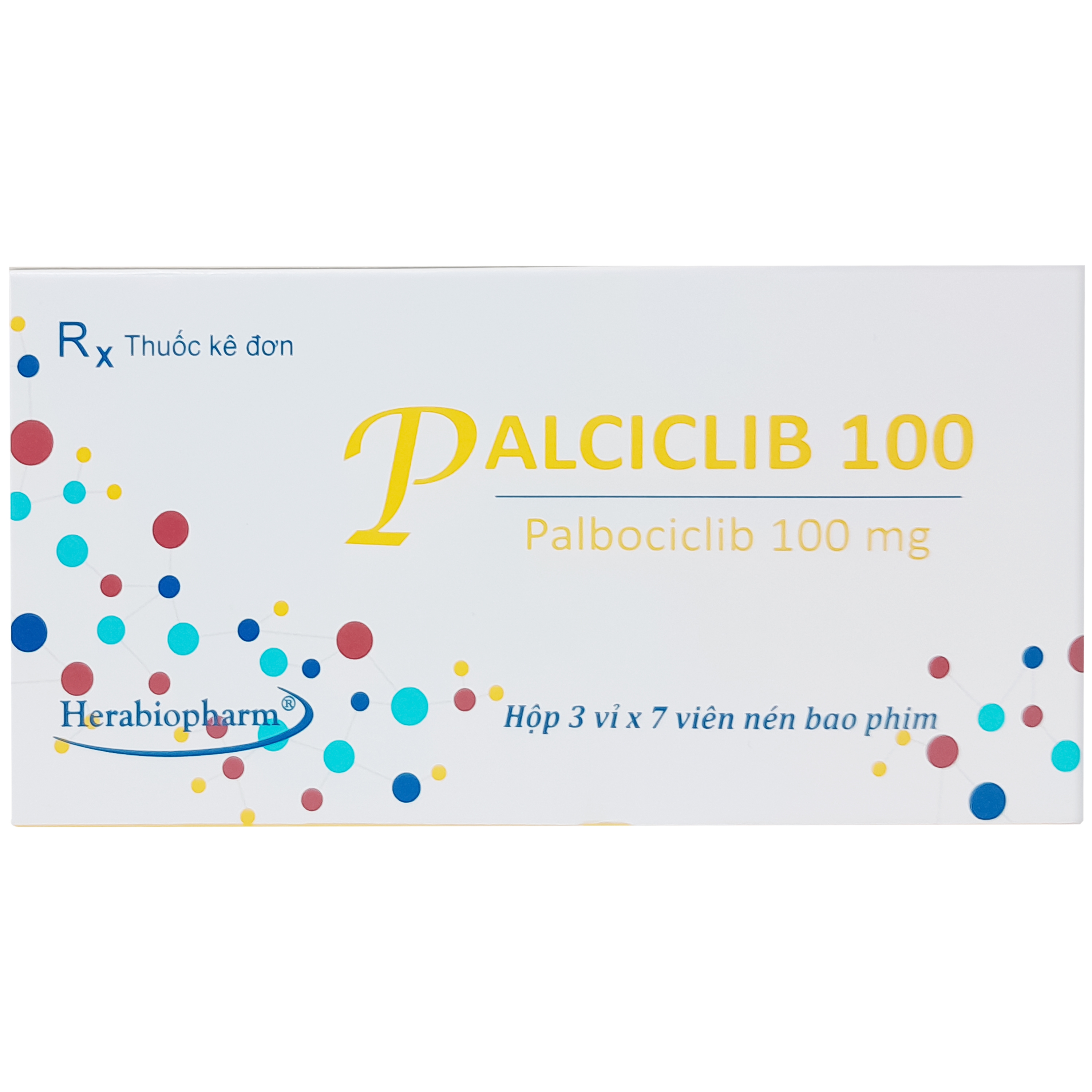 Hình ảnh Thuốc Palciclib cap 100mg Herabiopharm điều trị ung thư vú (3 vỉ x 7 viên)