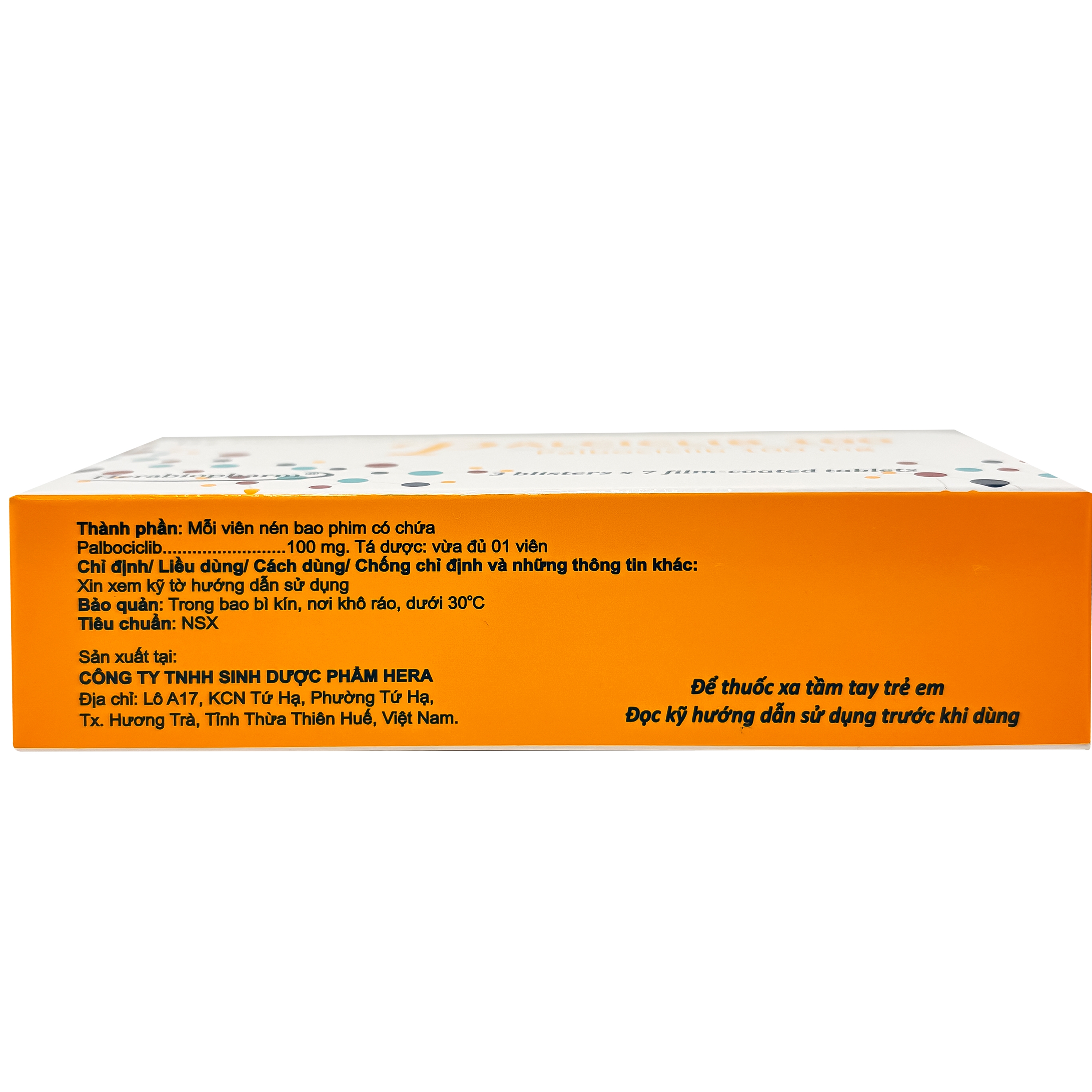 Hình ảnh Thuốc Palciclib cap 100mg Herabiopharm điều trị ung thư vú (3 vỉ x 7 viên)