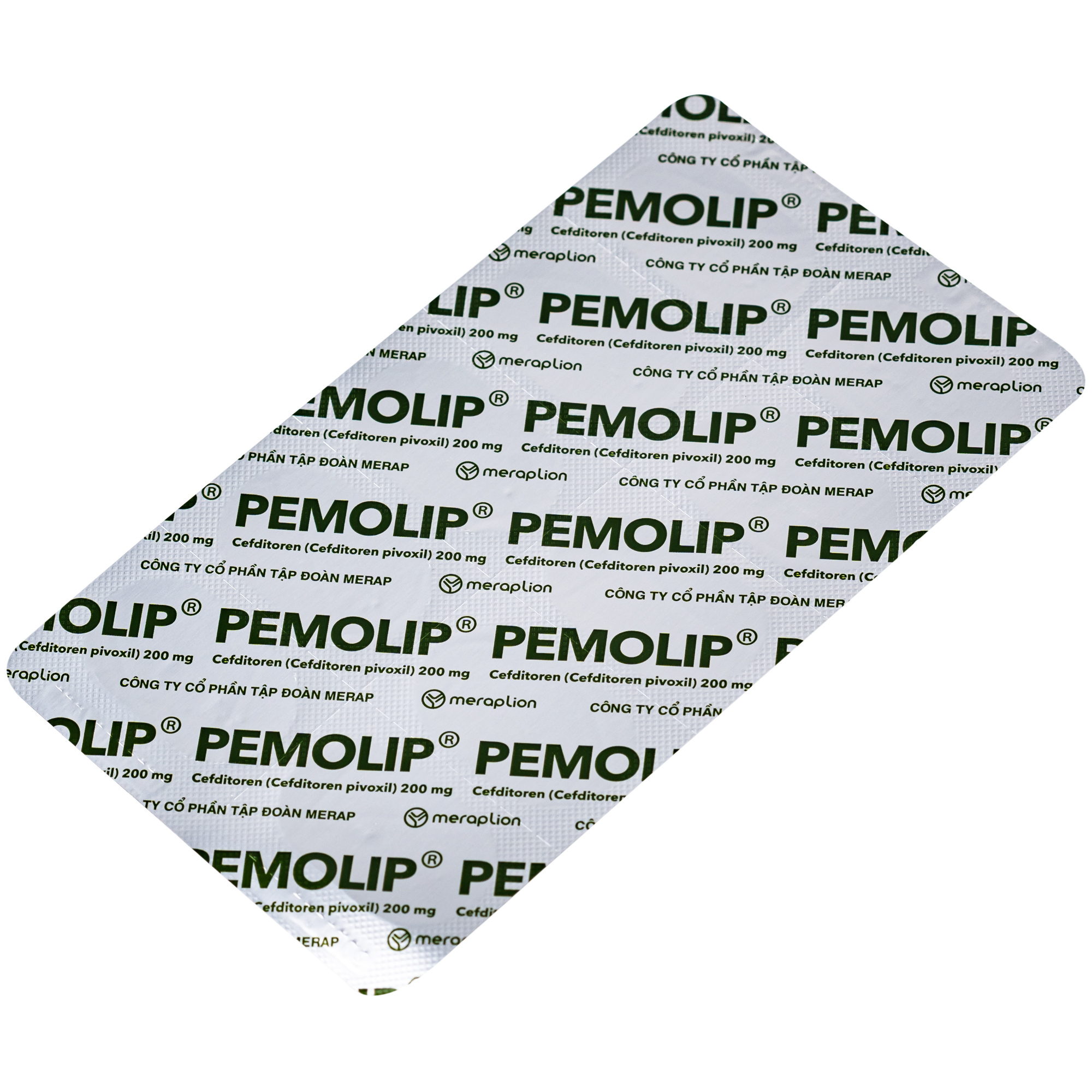 Hình ảnh Thuốc Pemolip 200mg Meraplion điều trị các nhiễm khuẩn từ nhẹ đến vừa bởi các chủng vi sinh vật (2 vỉ x 10 viên)