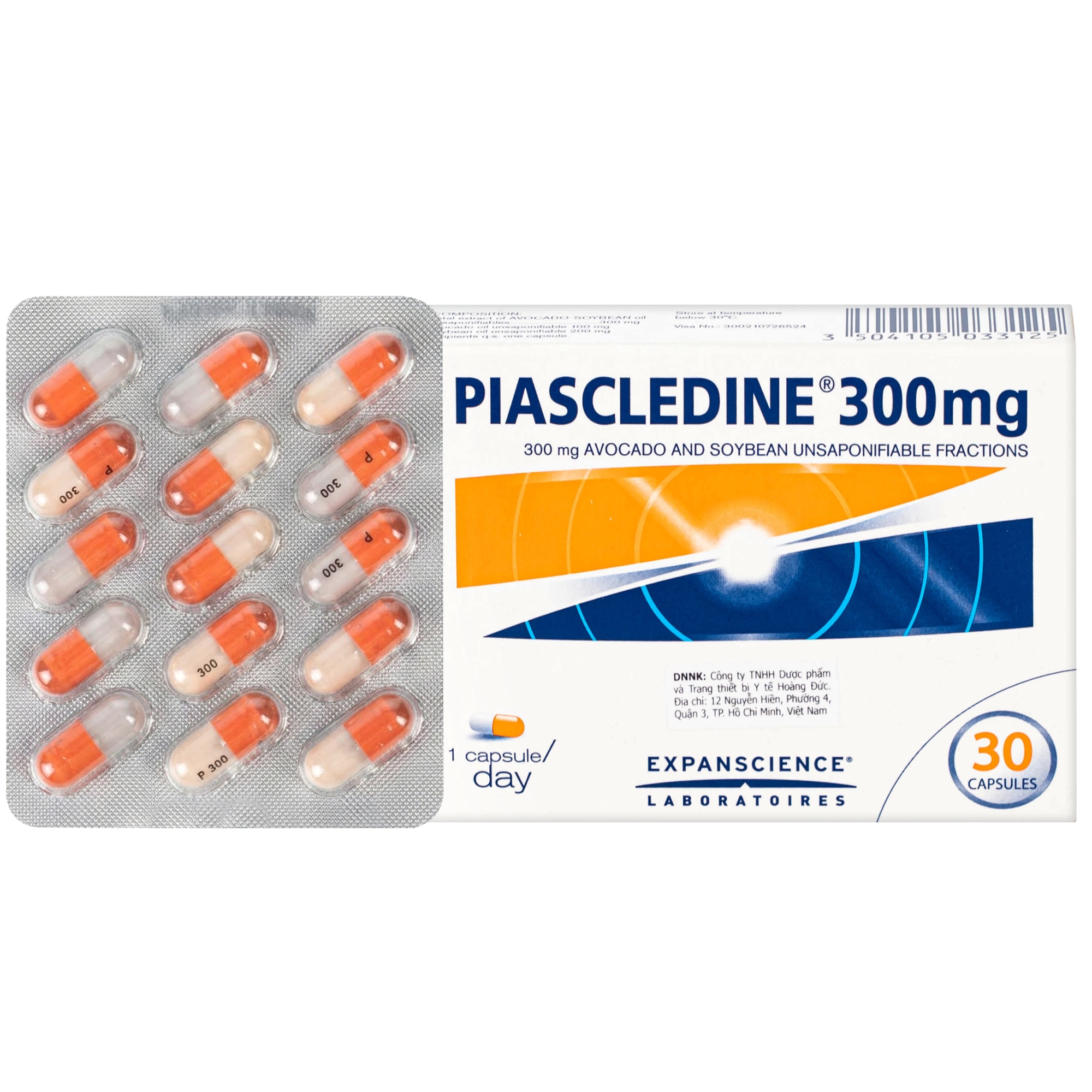 Hình ảnh Thuốc Piascledine 300mg Hyphens điều trị viêm xương khớp hông và khớp gối (2 vỉ x 15 viên)