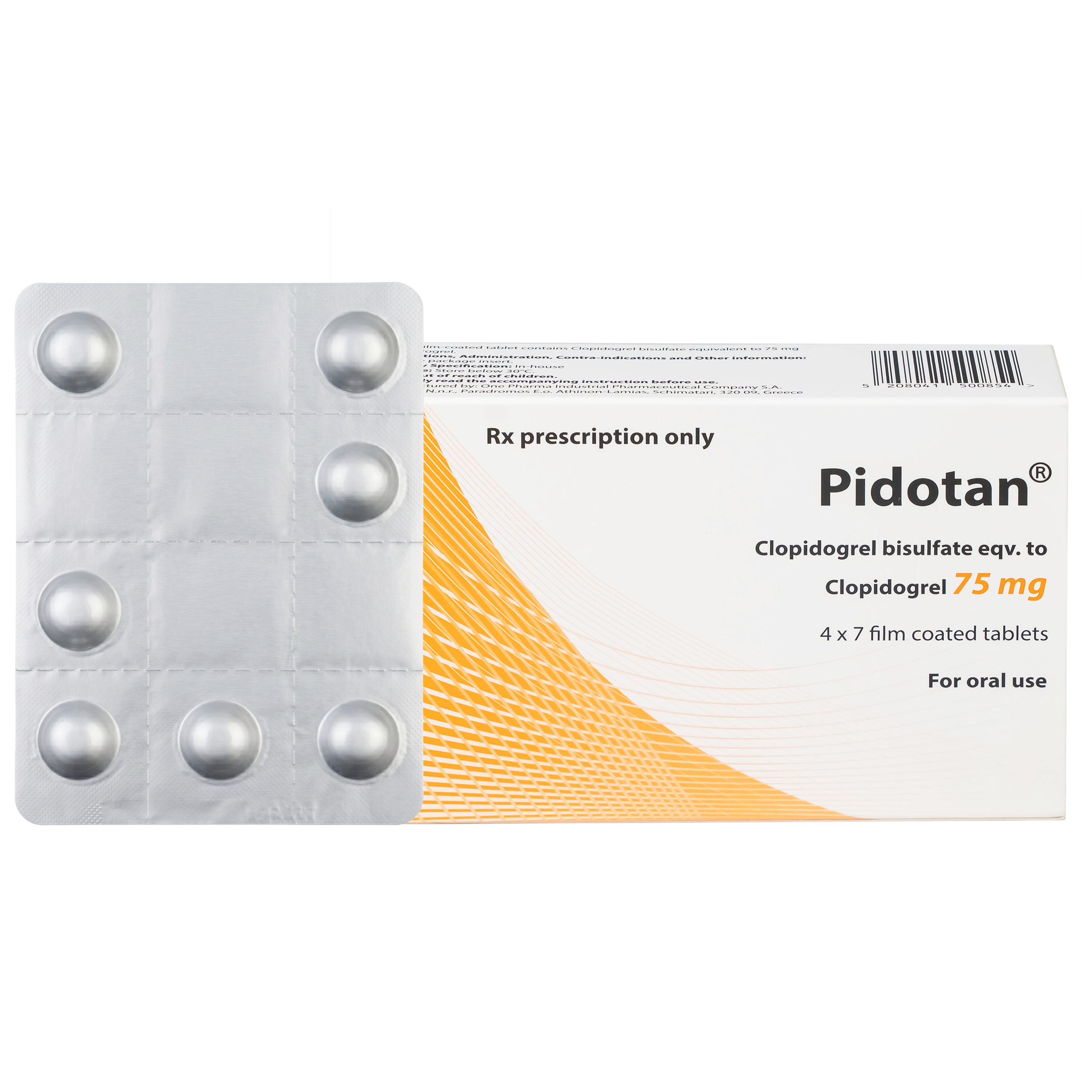 Hình ảnh Thuốc Pidotan 75mg One Pharma phòng ngừa huyết khối động mạch và rung nhĩ (4 vỉ x 7 viên)