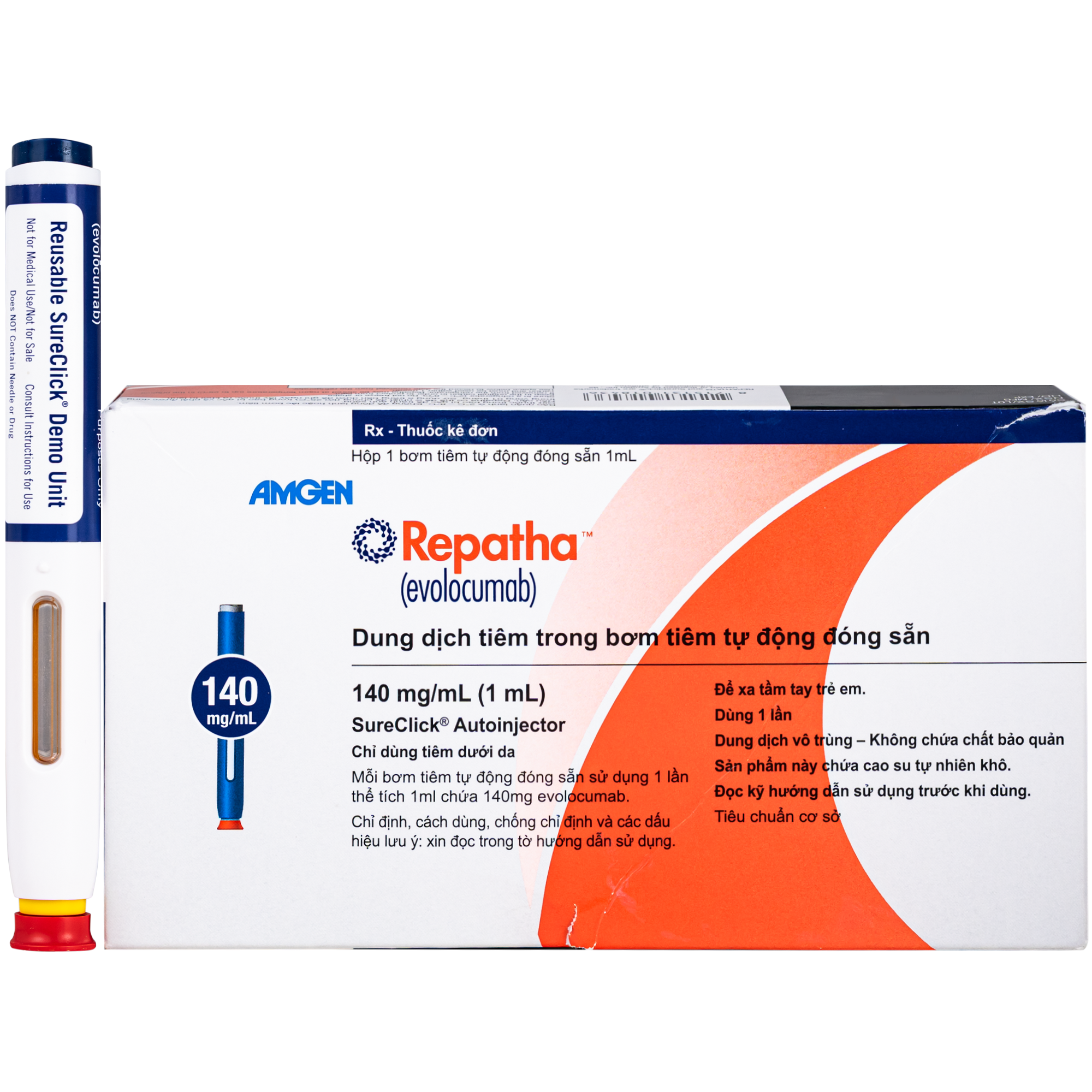 Hình ảnh Thuốc Repatha 140mg Amgen Làm giảm mạnh mức cholesterol LDL (lên đến trên 50%) và giảm nguy cơ biến cố tim mạch như nhồi máu cơ tim, đột quỵ (1ml)