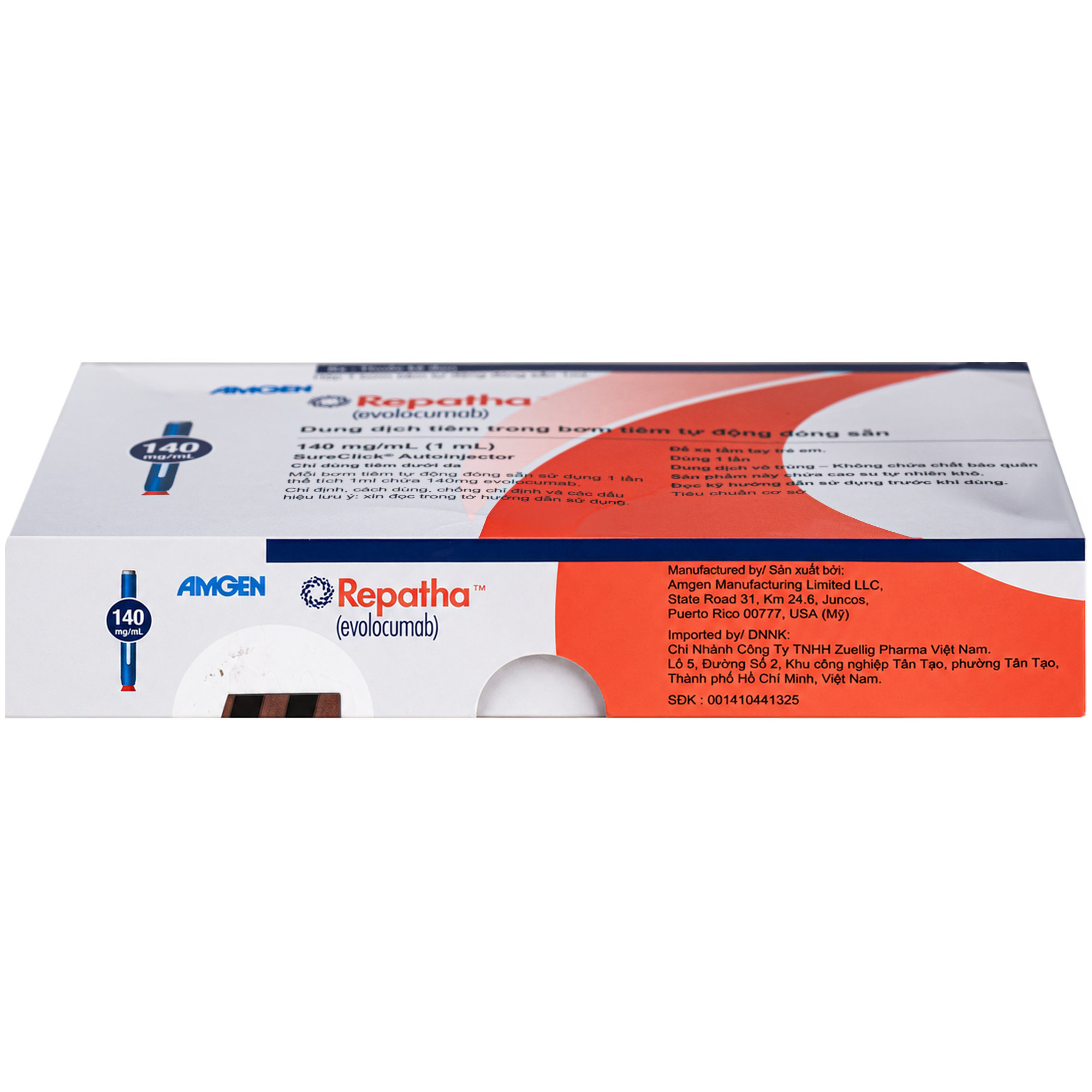 Hình ảnh Thuốc Repatha 140mg Amgen Làm giảm mạnh mức cholesterol LDL (lên đến trên 50%) và giảm nguy cơ biến cố tim mạch như nhồi máu cơ tim, đột quỵ (1ml)