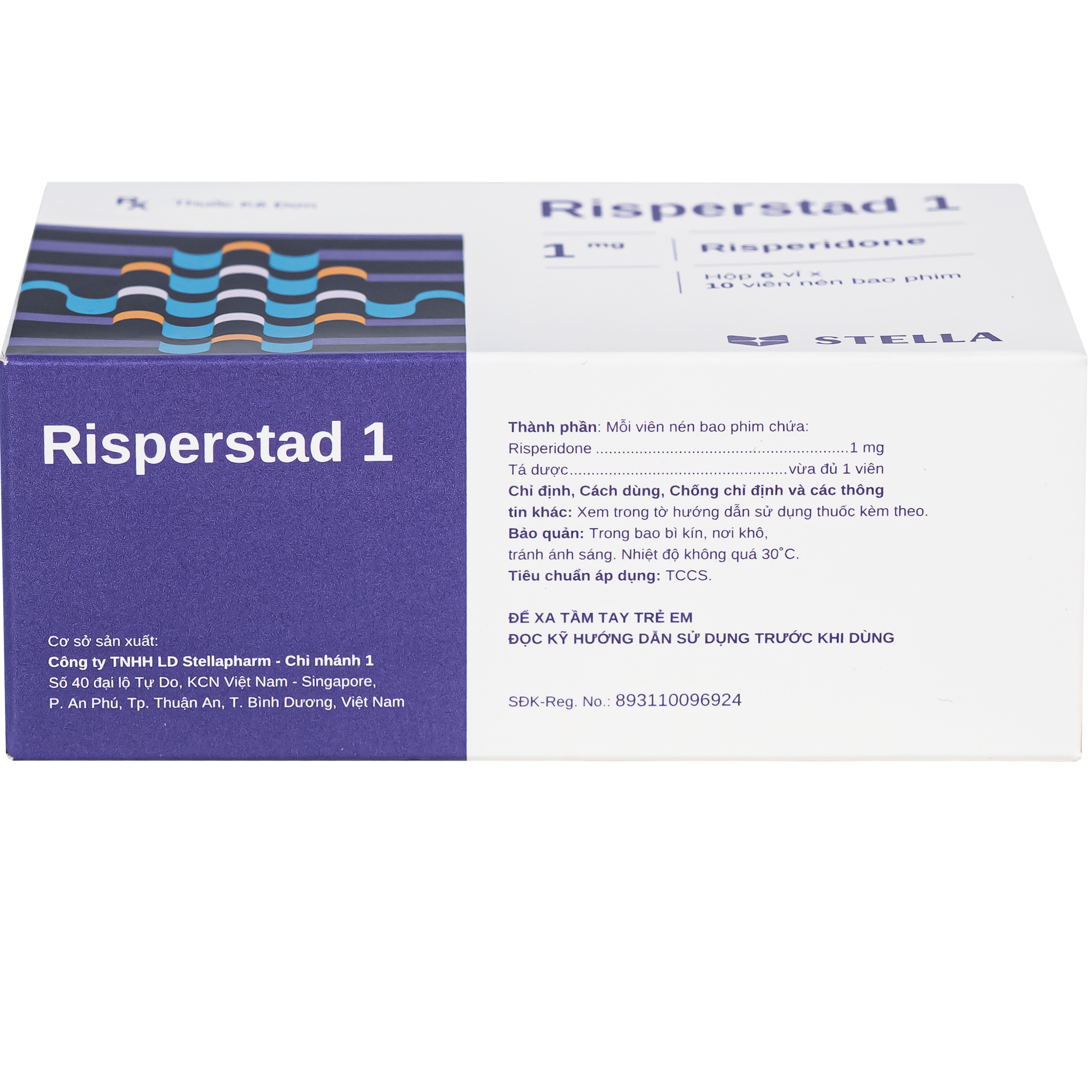Hình ảnh Thuốc Risperstad 1 Stella điều trị bệnh tâm thần phân liệt (6 vỉ x 10 viên)